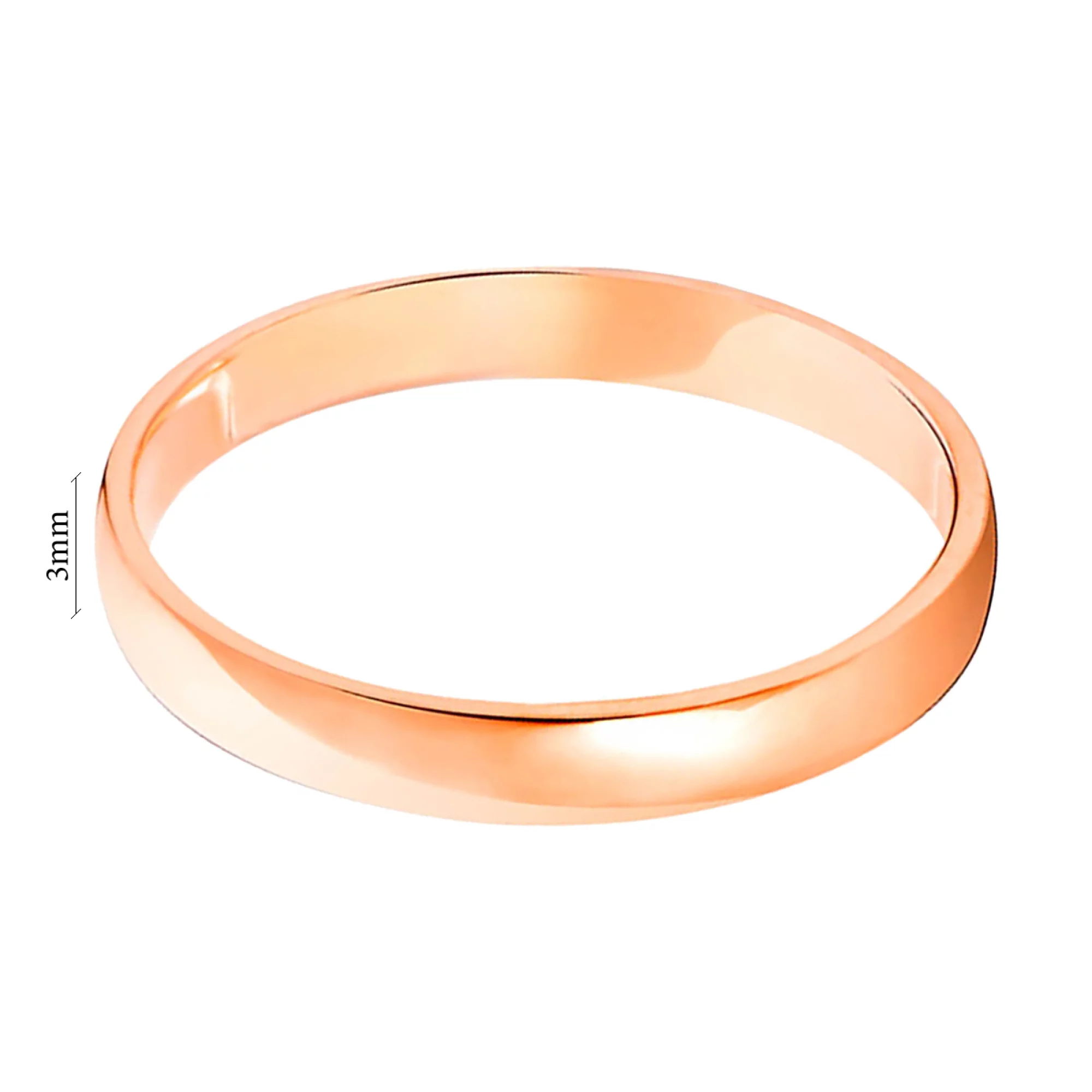 Обручальное кольцо классическое из красного золота - 569954 – изображение 2