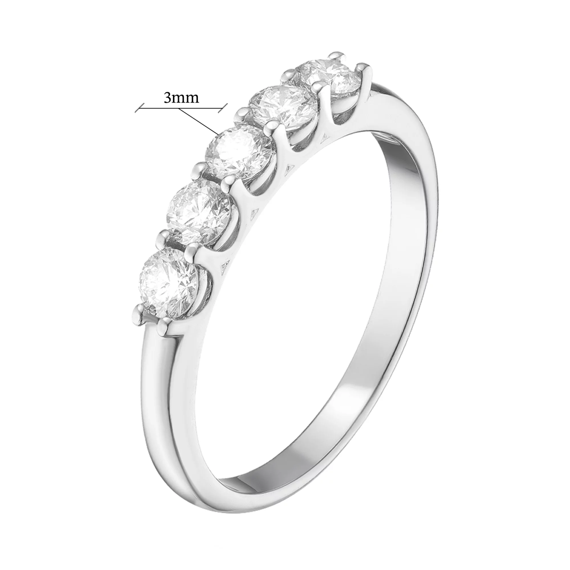 Золотое кольцо с дорожкой бриллиантов - 1552857 – изображение 4
