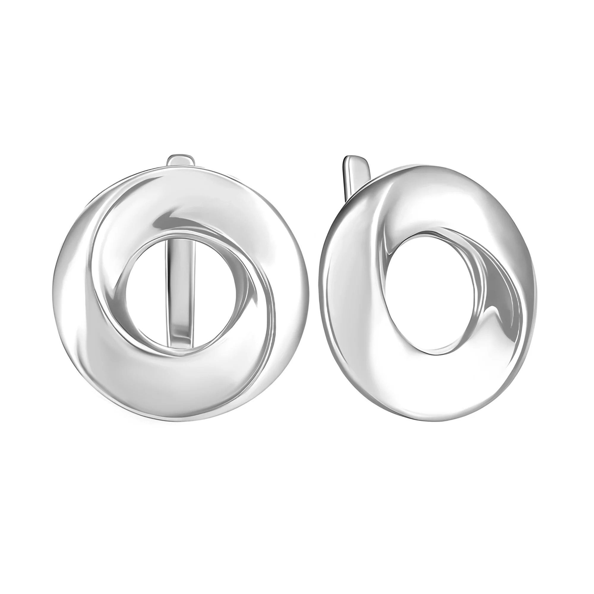 Сережки у формі кола у білому золоті - 1545579 - 1