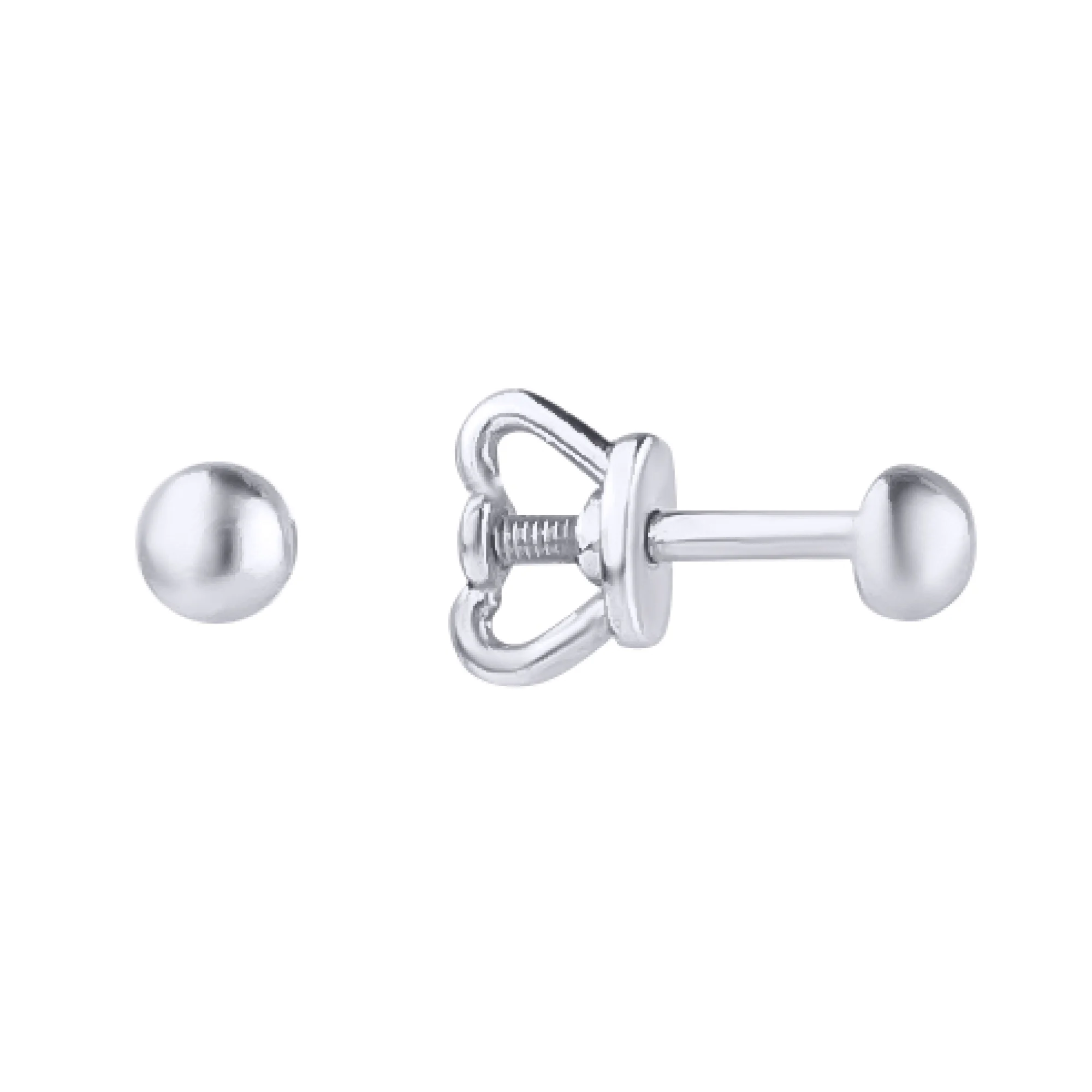 Серьги-гвоздики из белого золота - 798797 - 1
