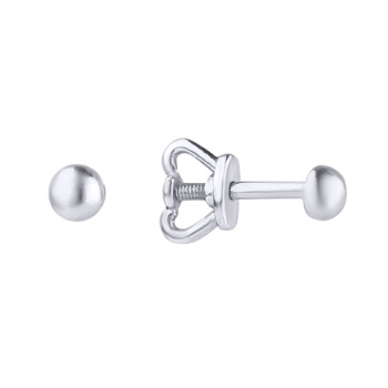 Серьги-гвоздики из белого золота - 798797