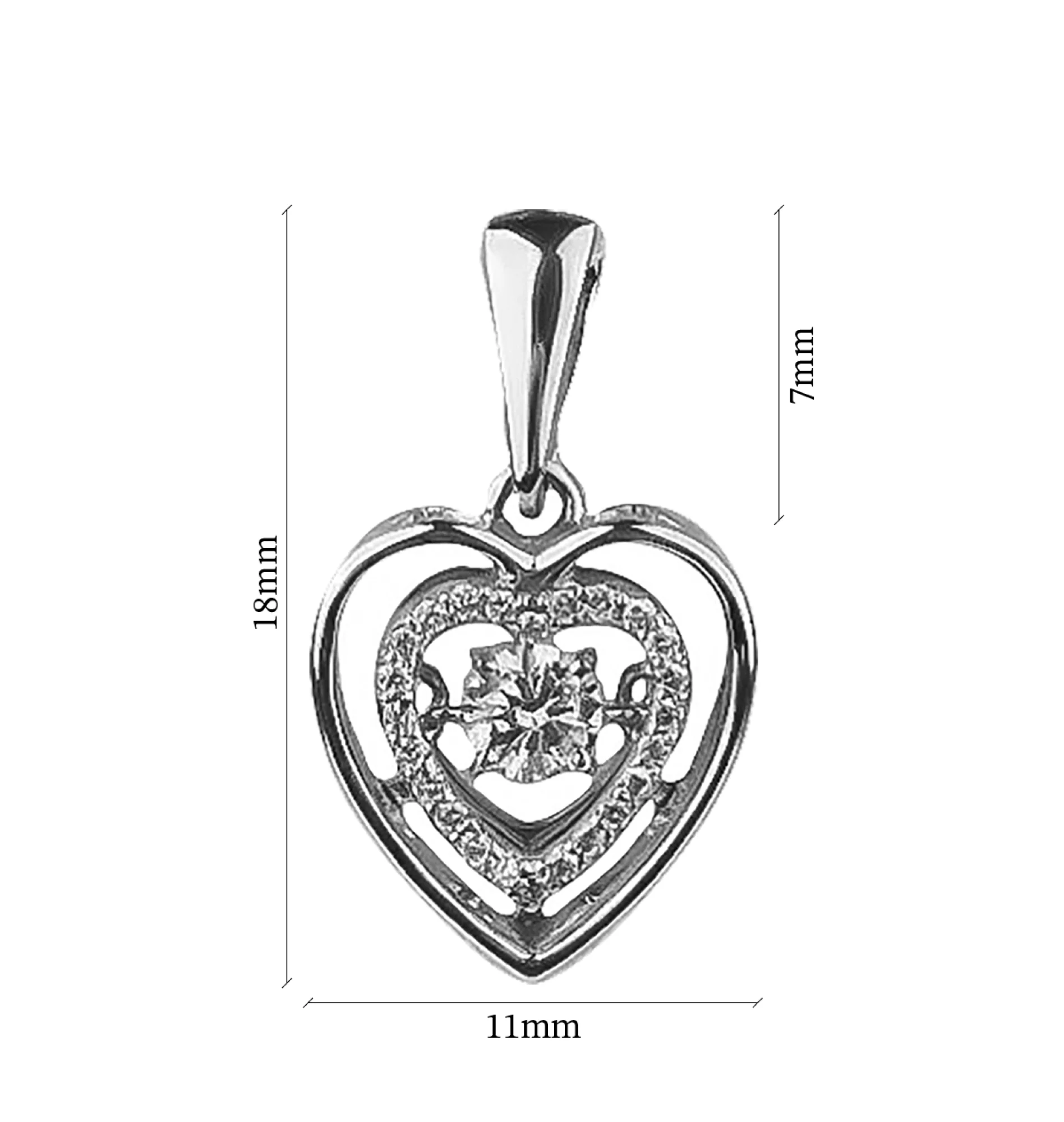 Золотой подвес с бриллиантами "Сердце" - 421369 – изображение 2