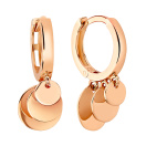 Сережки-кольца из красного золота с подвесками-монетками - 960682