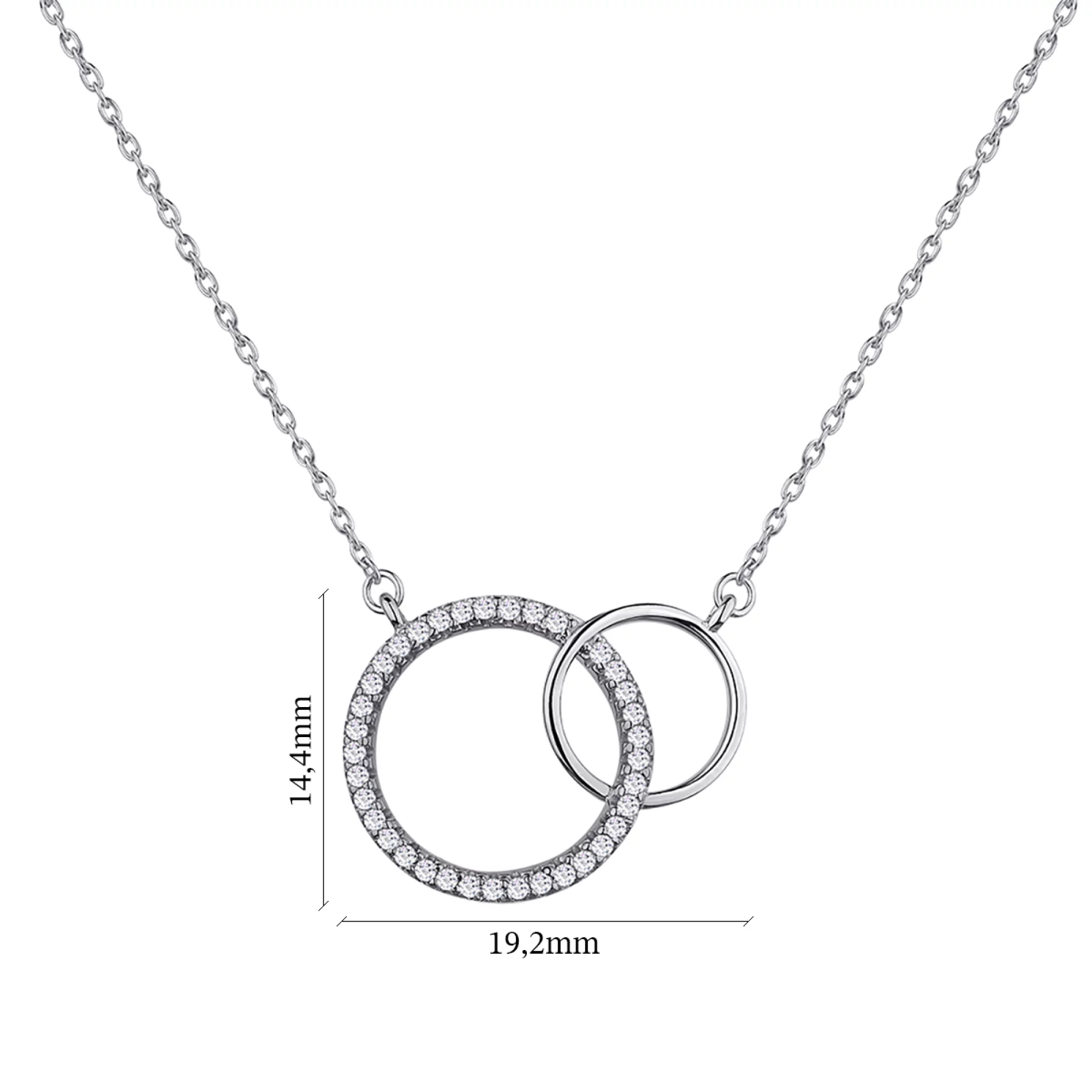Колье серебряное Кольца с Якорным плетением - 1279453 – изображение 3