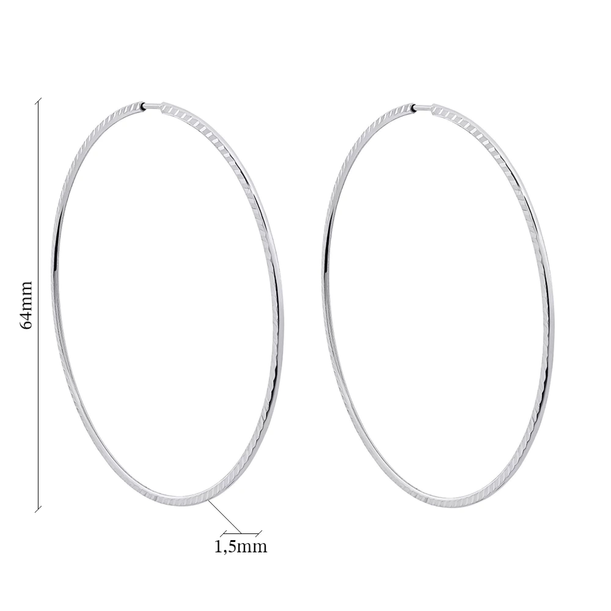 Сережки-кільця зі срібла - 1455677 – зображення 2