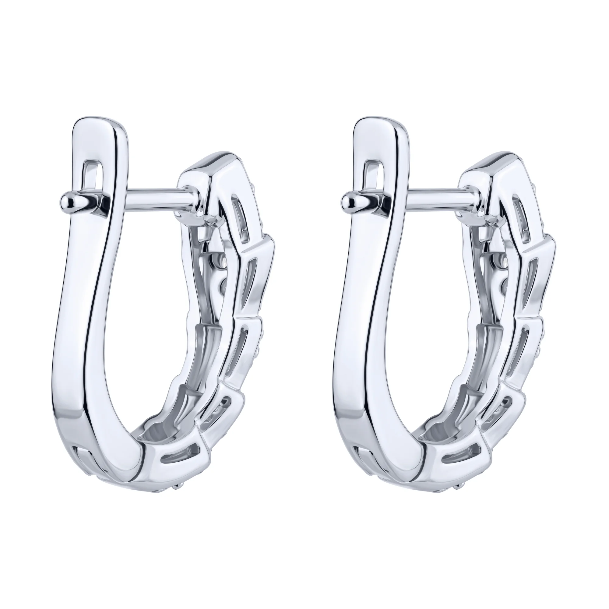 Серьги из серебра "Змея" с фианитами  - 2257753 - 2