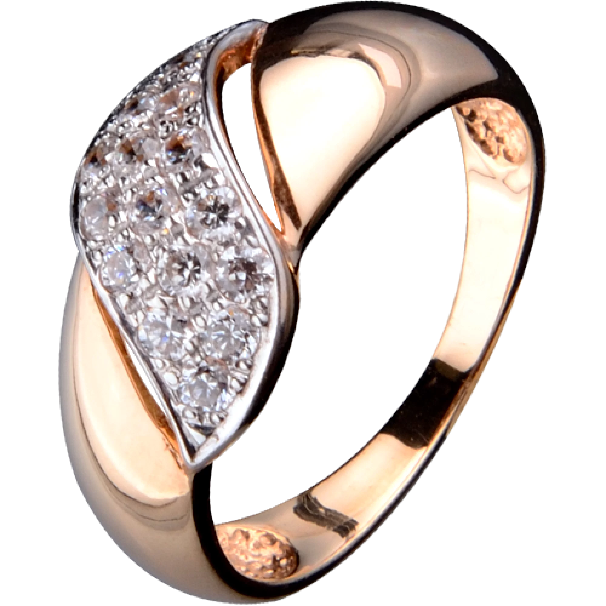 Золотое кольцо с фианитом - 585514 – изображение 1