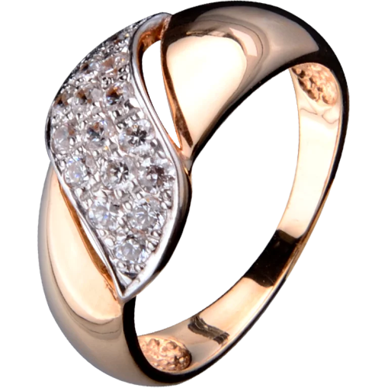 Золотое кольцо с фианитом. Артикул 1455: цена, отзывы, фото – купить в интернет-магазине AURUM