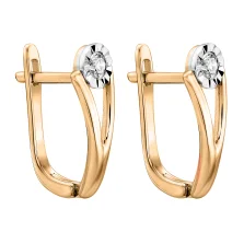 Серьги в комбинированном золоте с бриллиантами - 1853476