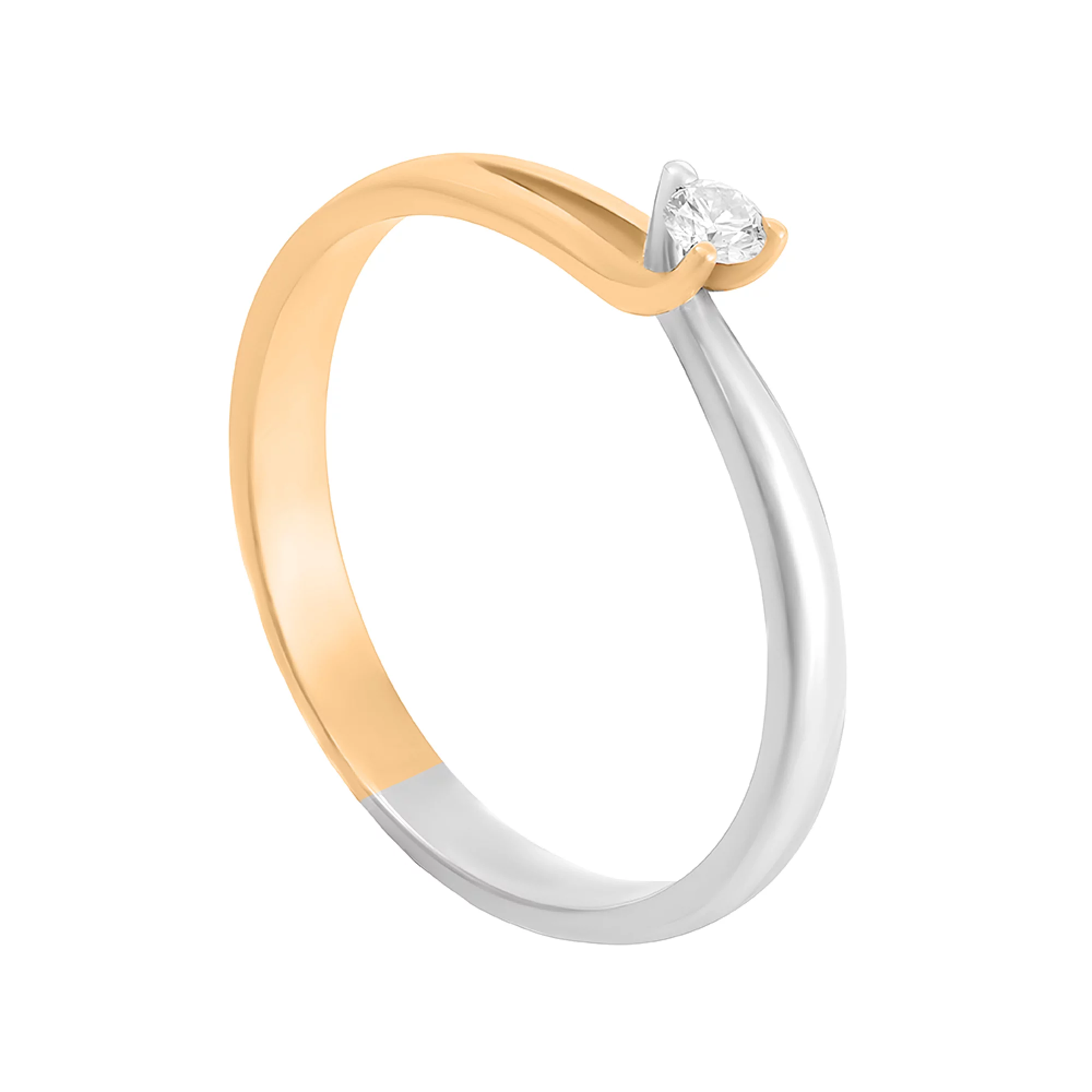 Золотое кольцо с бриллиантом - 474300 – изображение 1