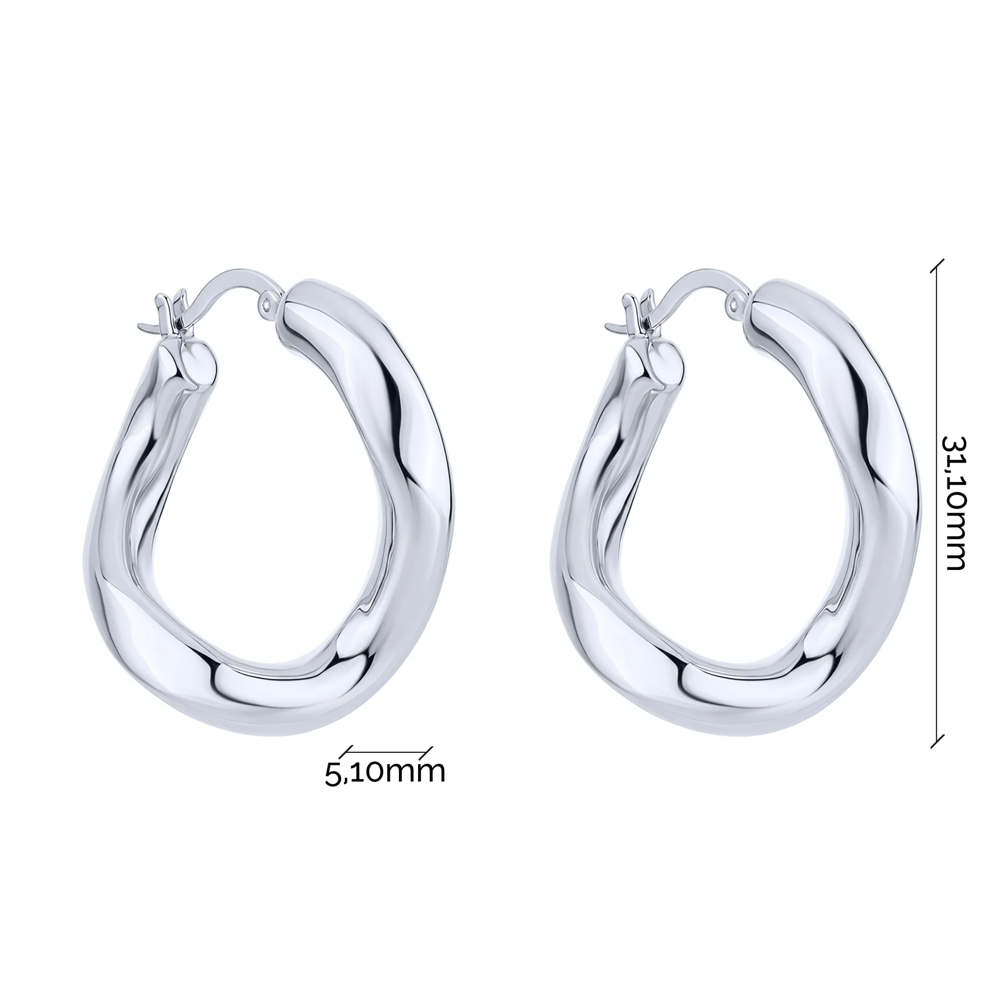 Сережки "Завитки" зі срібла - 2246365 - 3