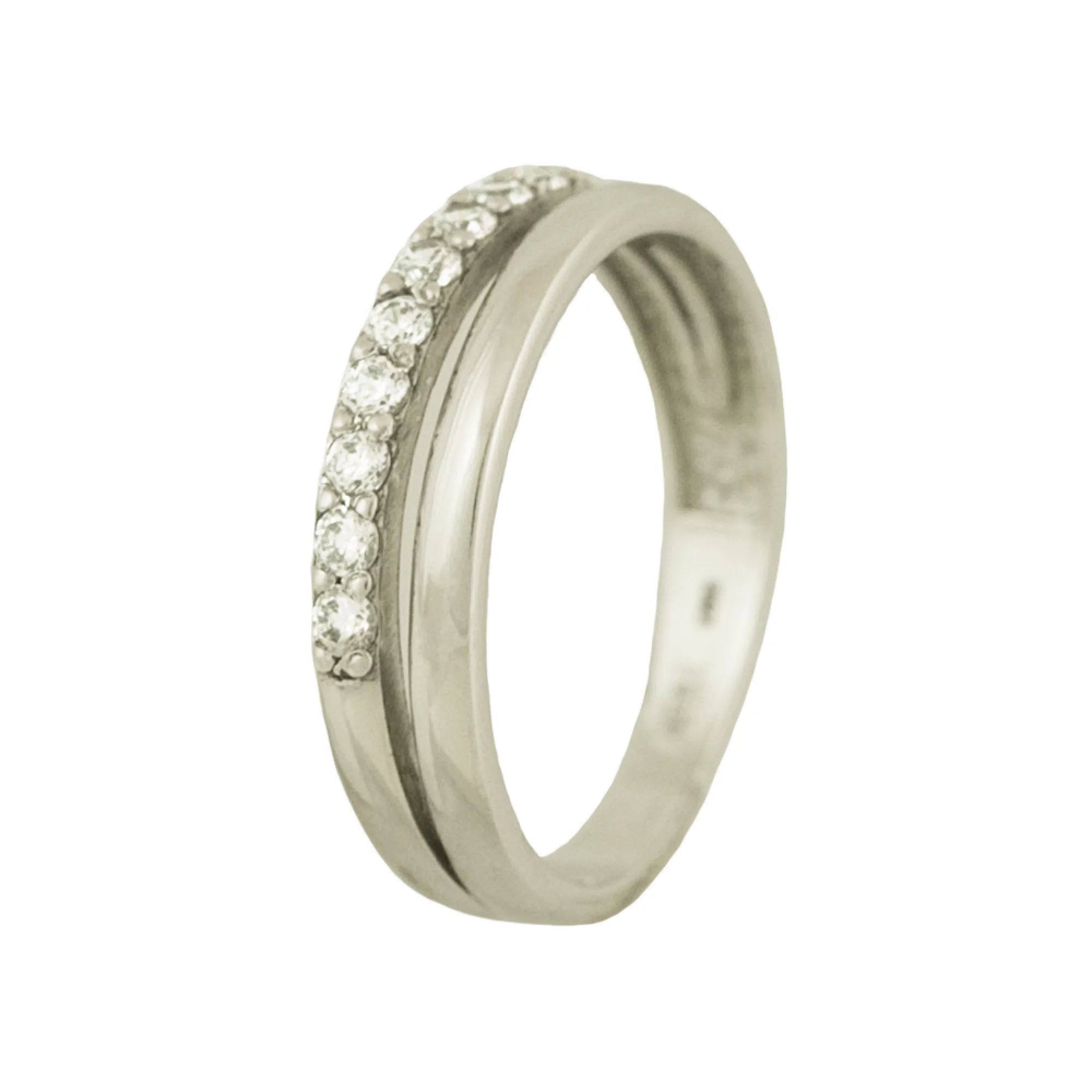 Серебряное кольцо с фианитами - 585644 – изображение 1