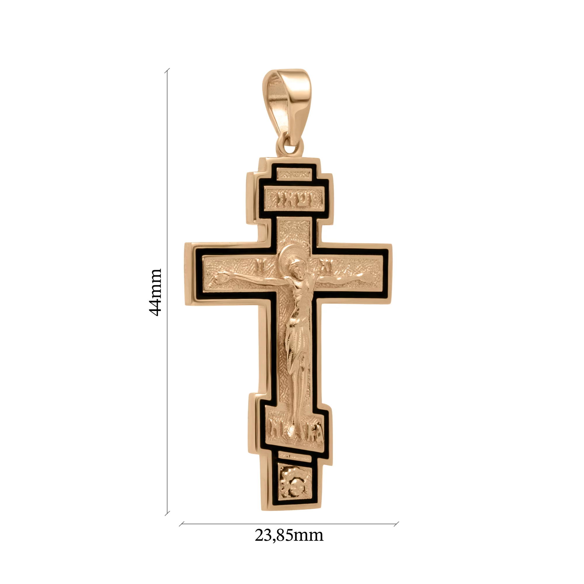 Золотий православний хрест з емаллю - 1703871 – зображення 3
