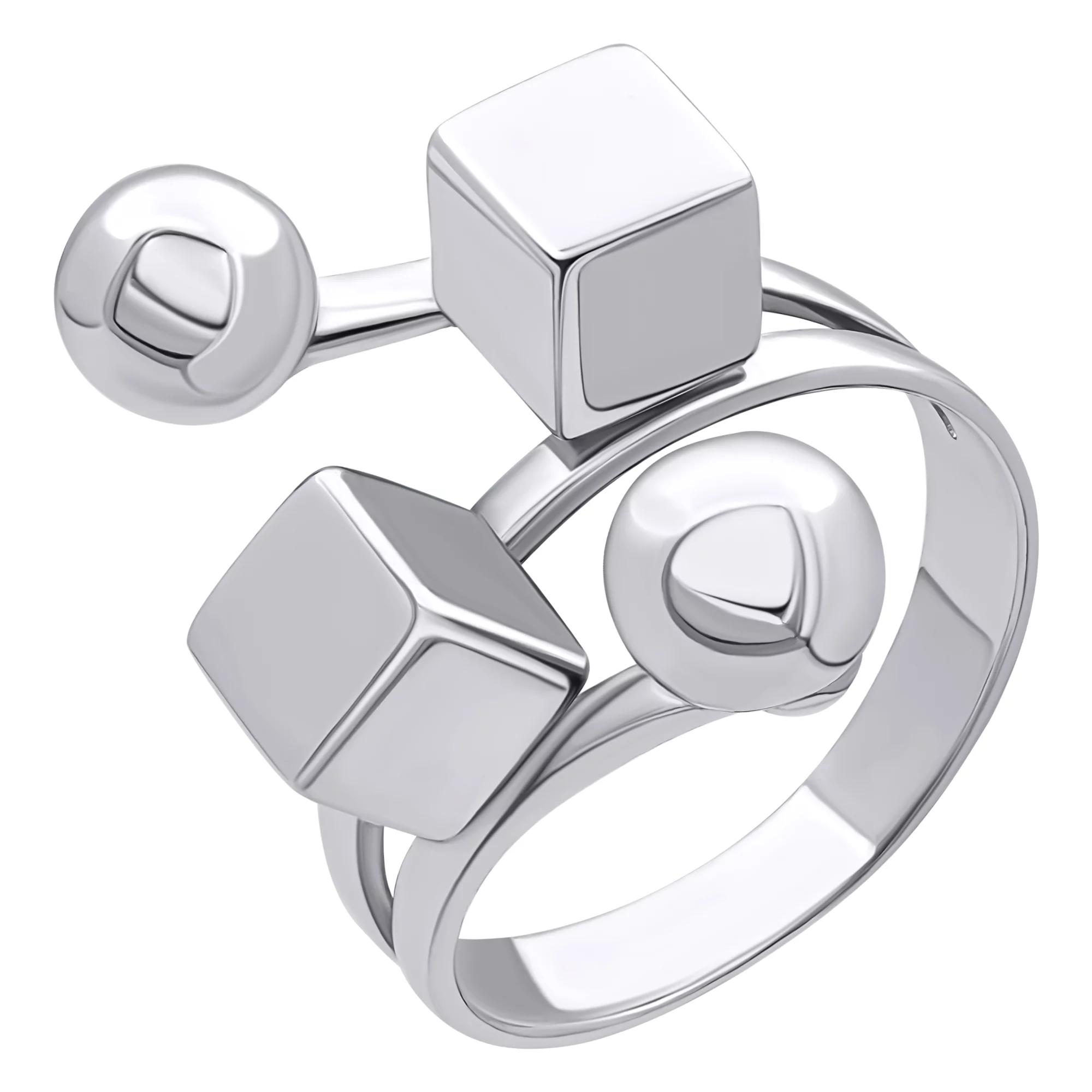 Каблучка срібна "Кубики" - 878676 – зображення 1