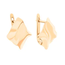 Геометричні сережки з червоного золота - 1529753