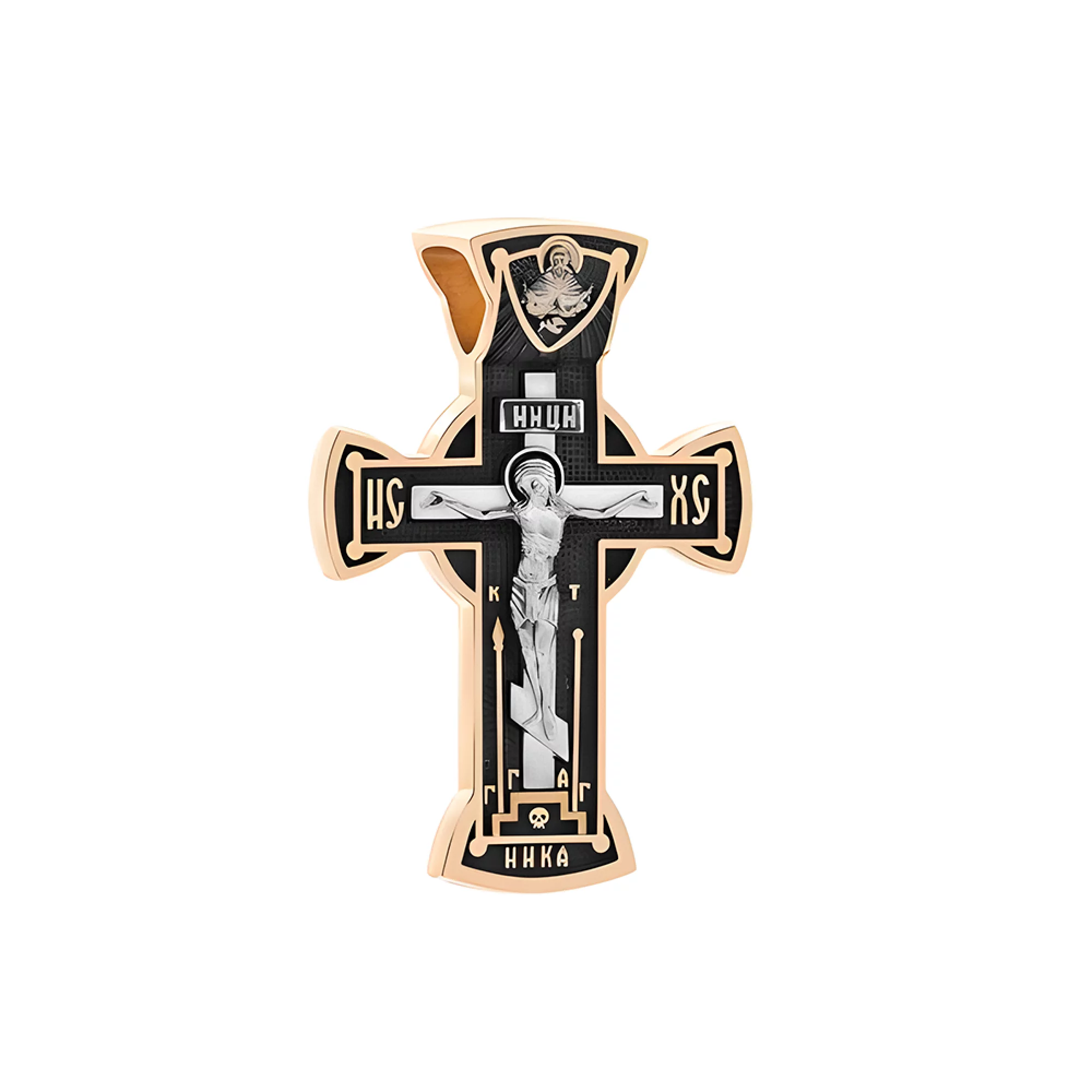 Крестик золотой с чернением - 375568 – изображение 1
