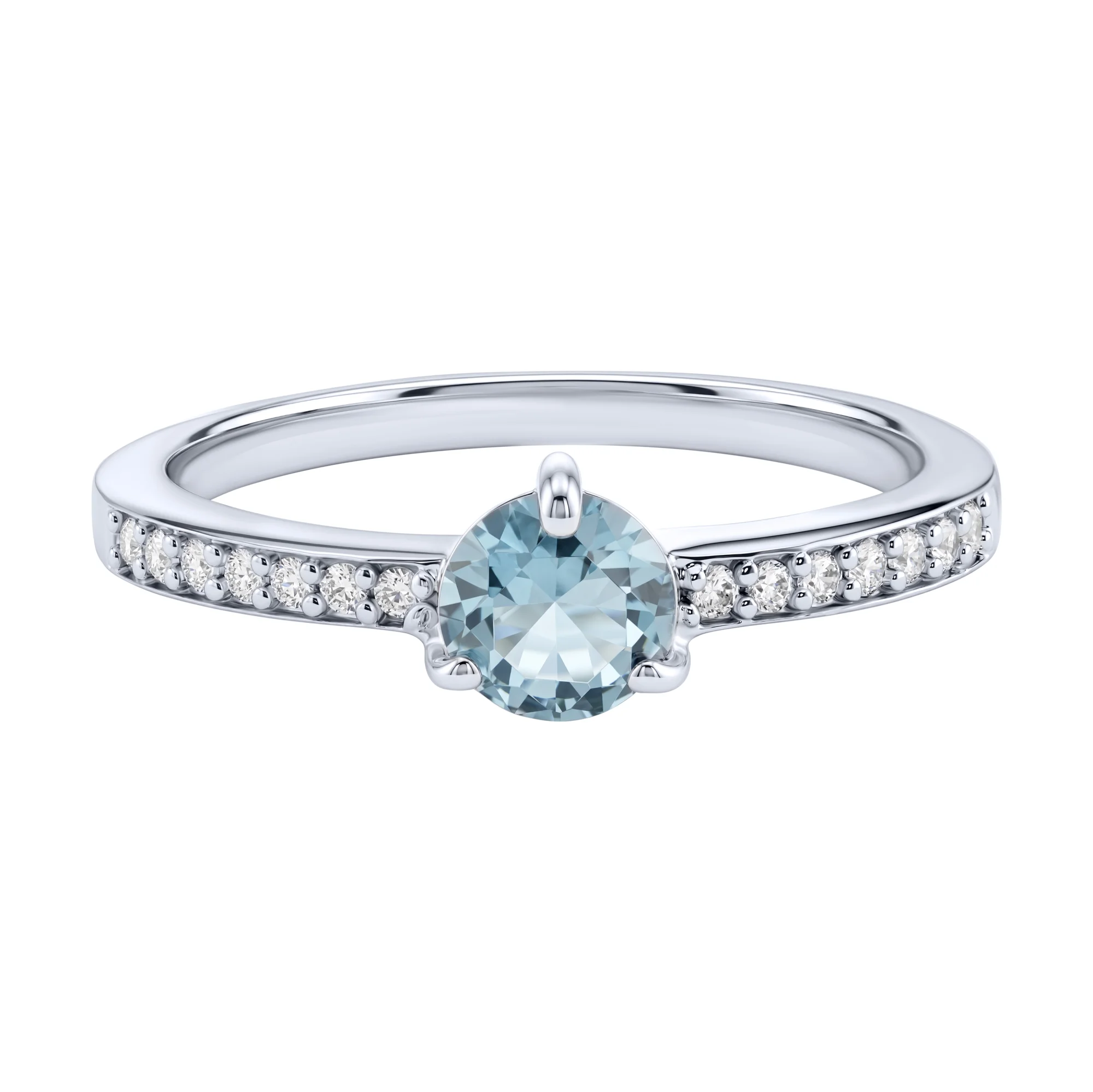 Серебряное кольцо с топазом лондон и фианитами - 2287913 - 3
