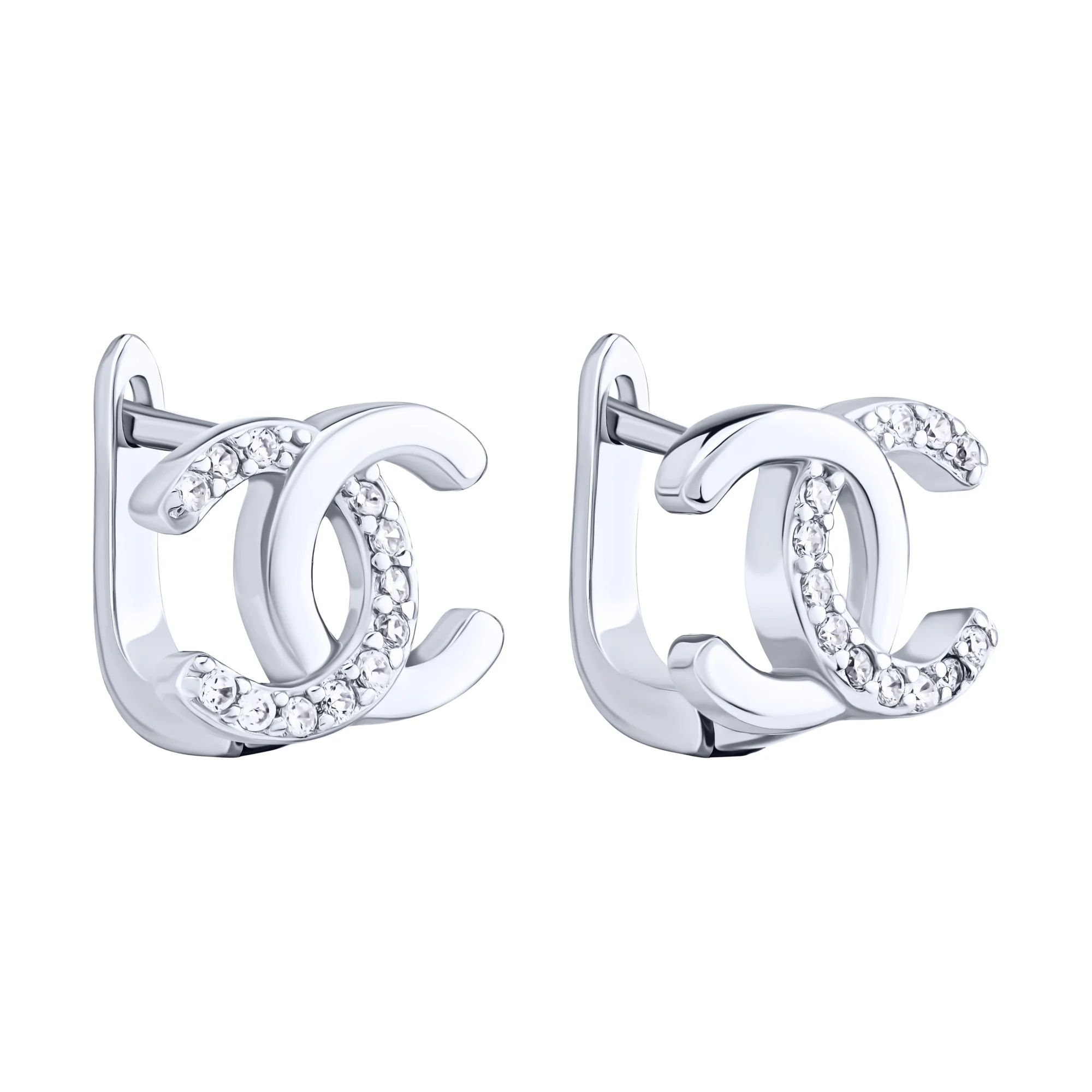 Серьги серебряные с фианитами - 2091777 - 1