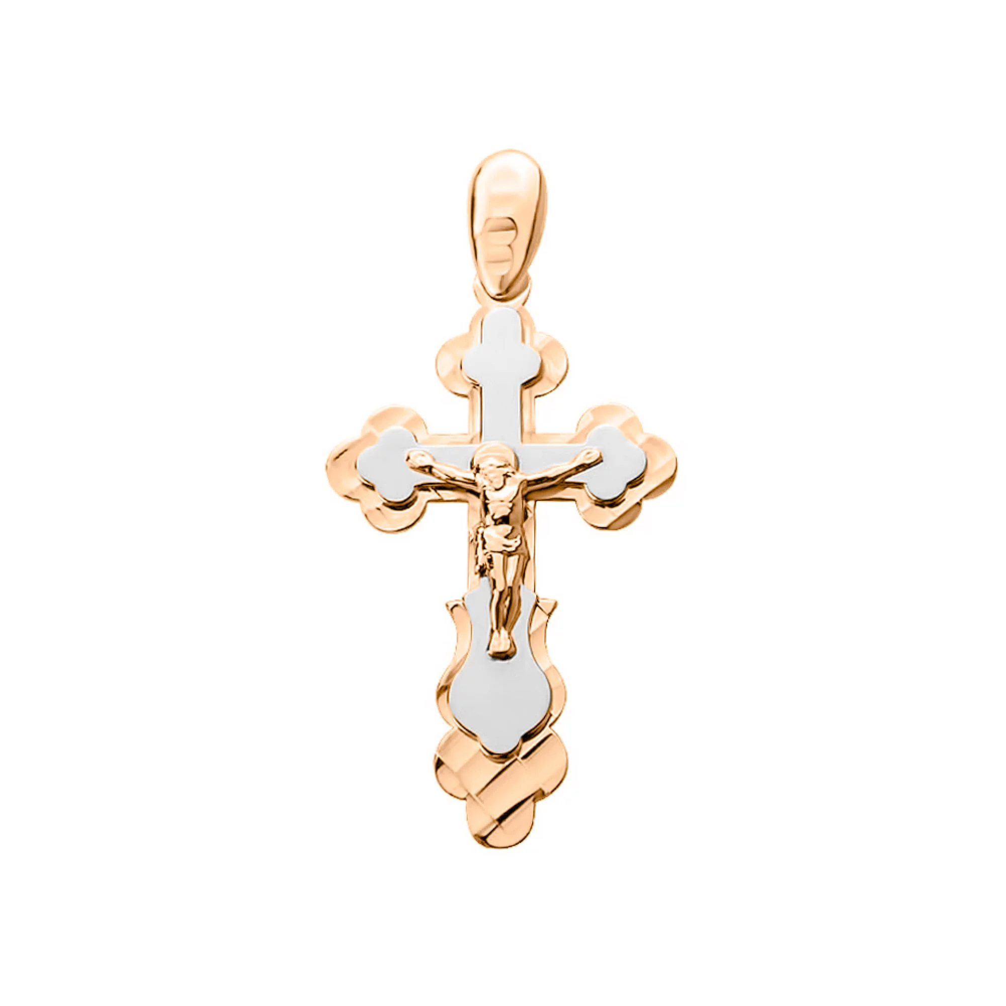 Хрестик натільний із комбінованого золота  - 1538992 – зображення 1