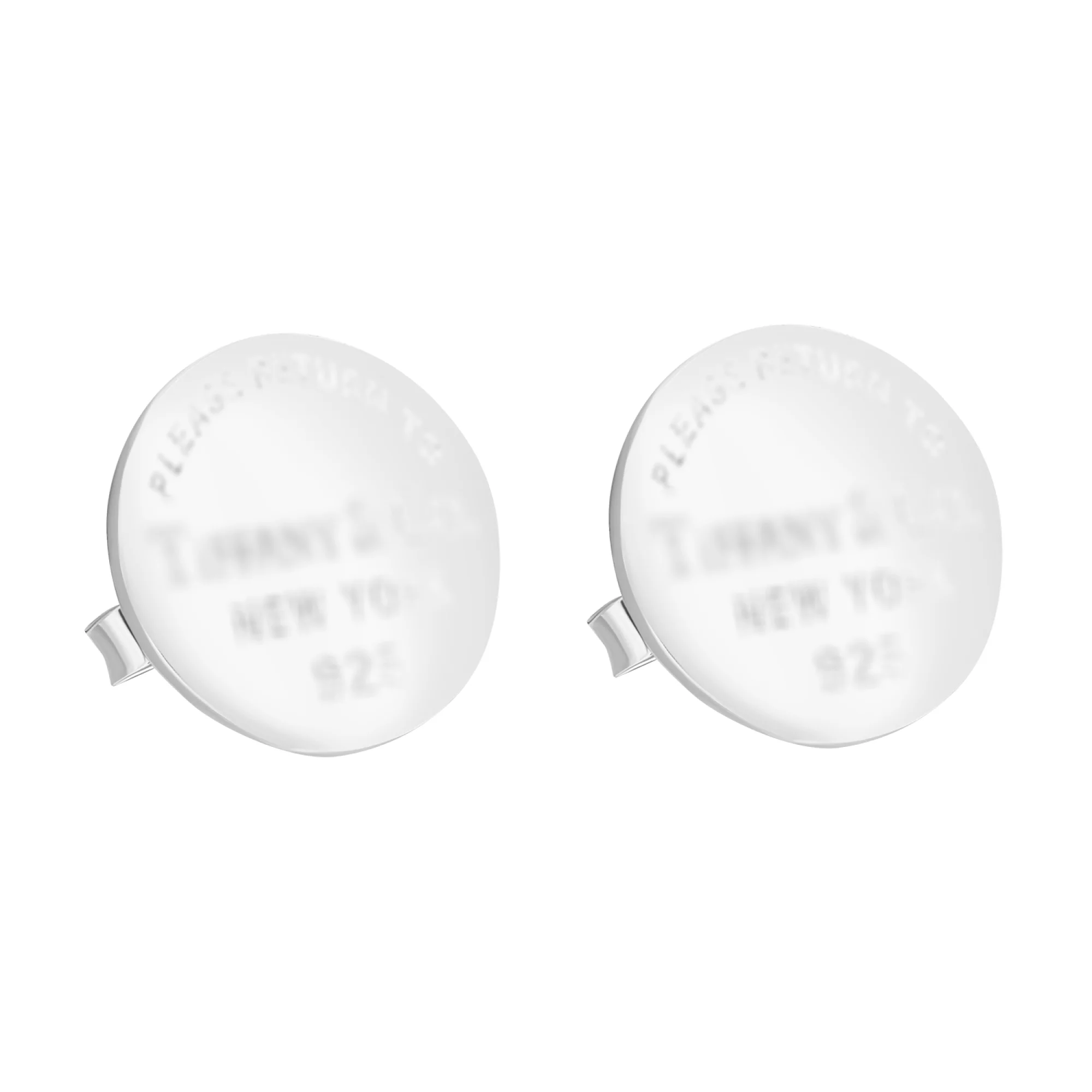 Срібні сережки-гвоздики "Монета" - 1599277 – зображення 1