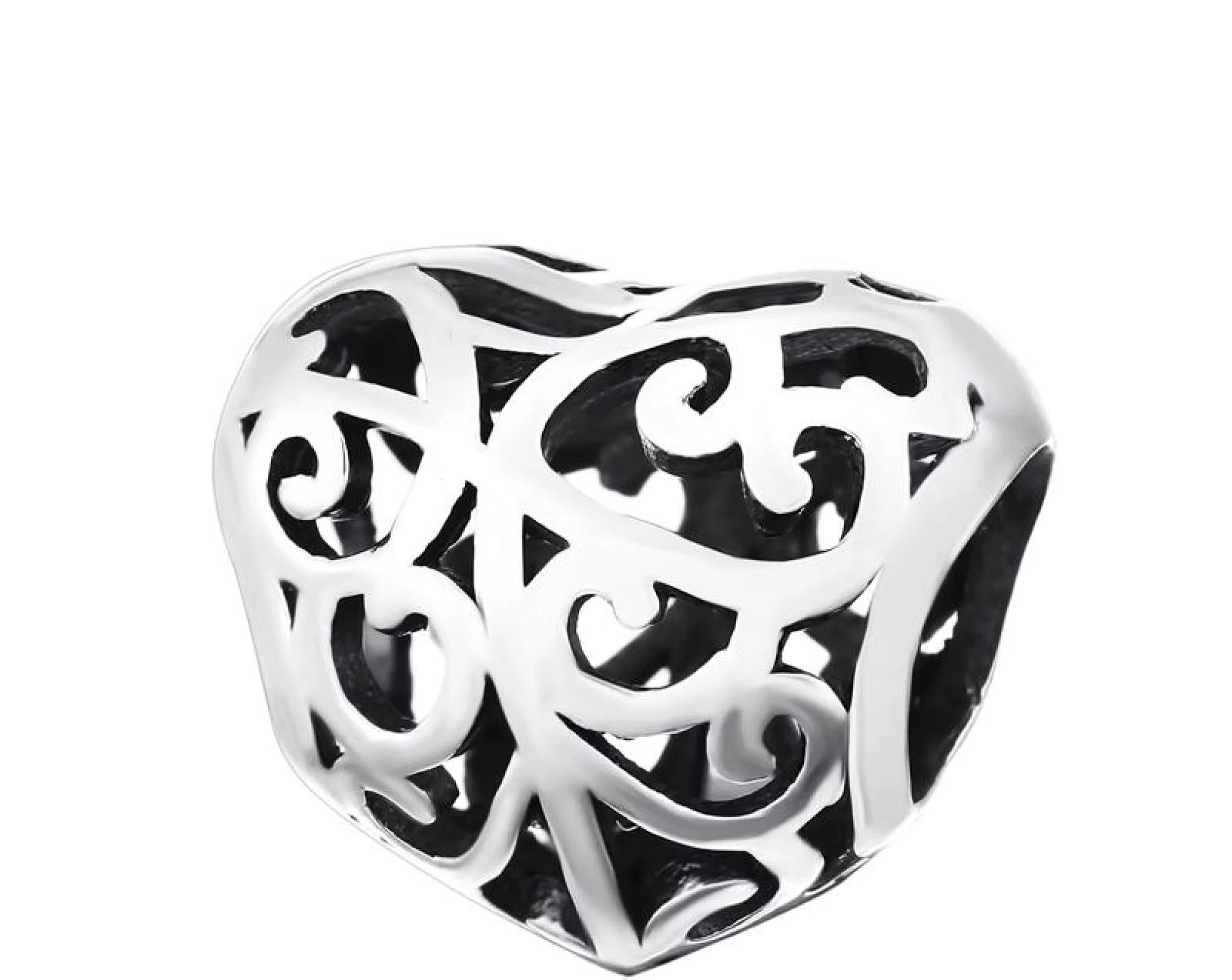 Шарм из серебра узорное "Сердце" - 421701 – изображение 2