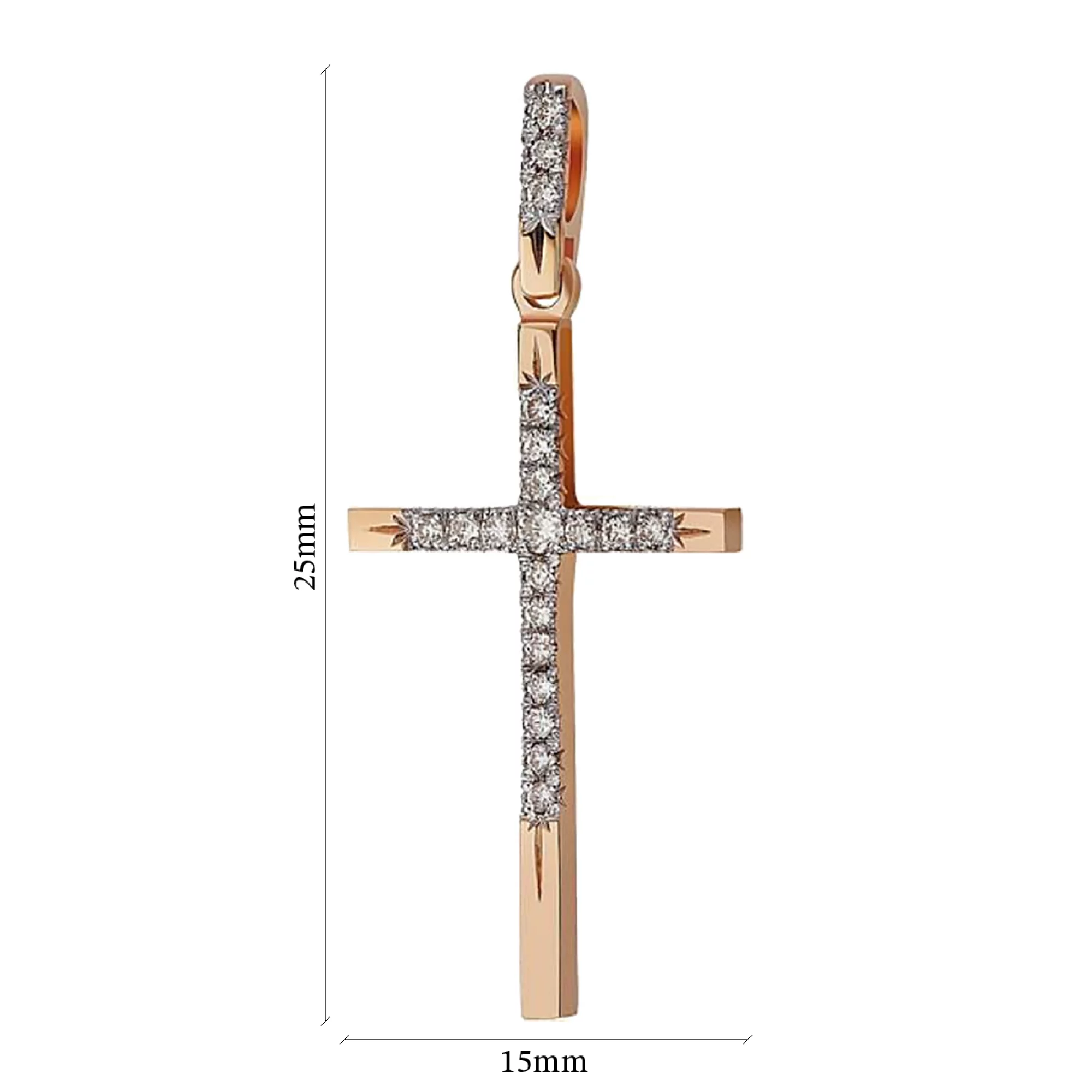 Золотой крестик с бриллиантом - 431408 – изображение 2