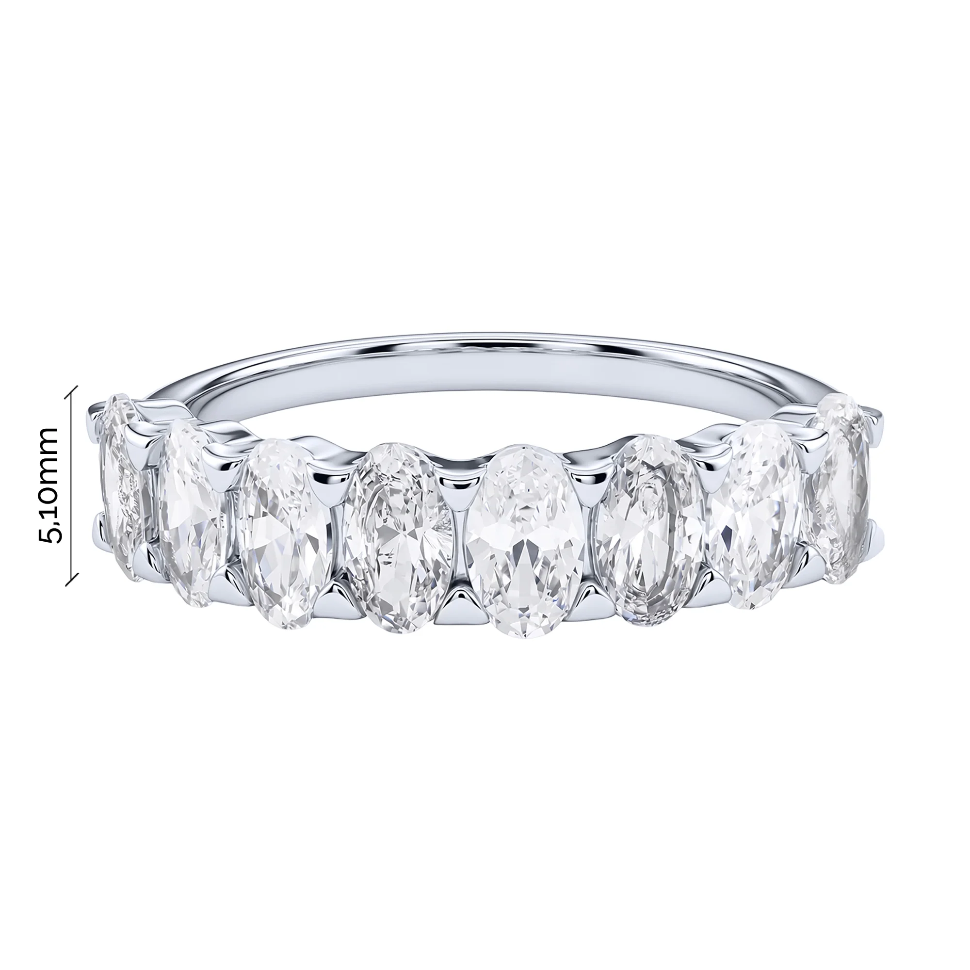 Серебряное кольцо с фианитами  - 2192832 - 3
