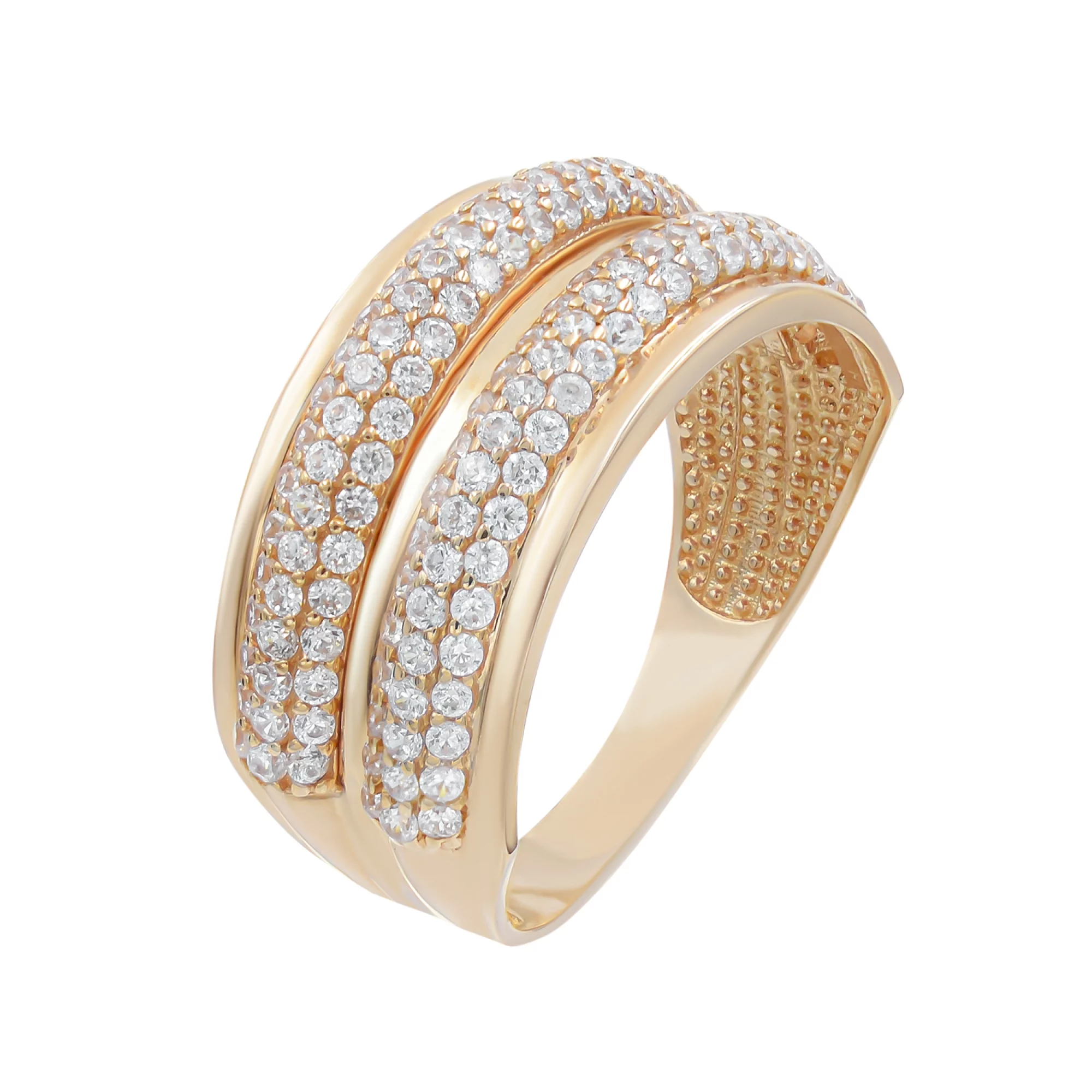 Золотое кольцо с фианитом - 773521 – изображение 1