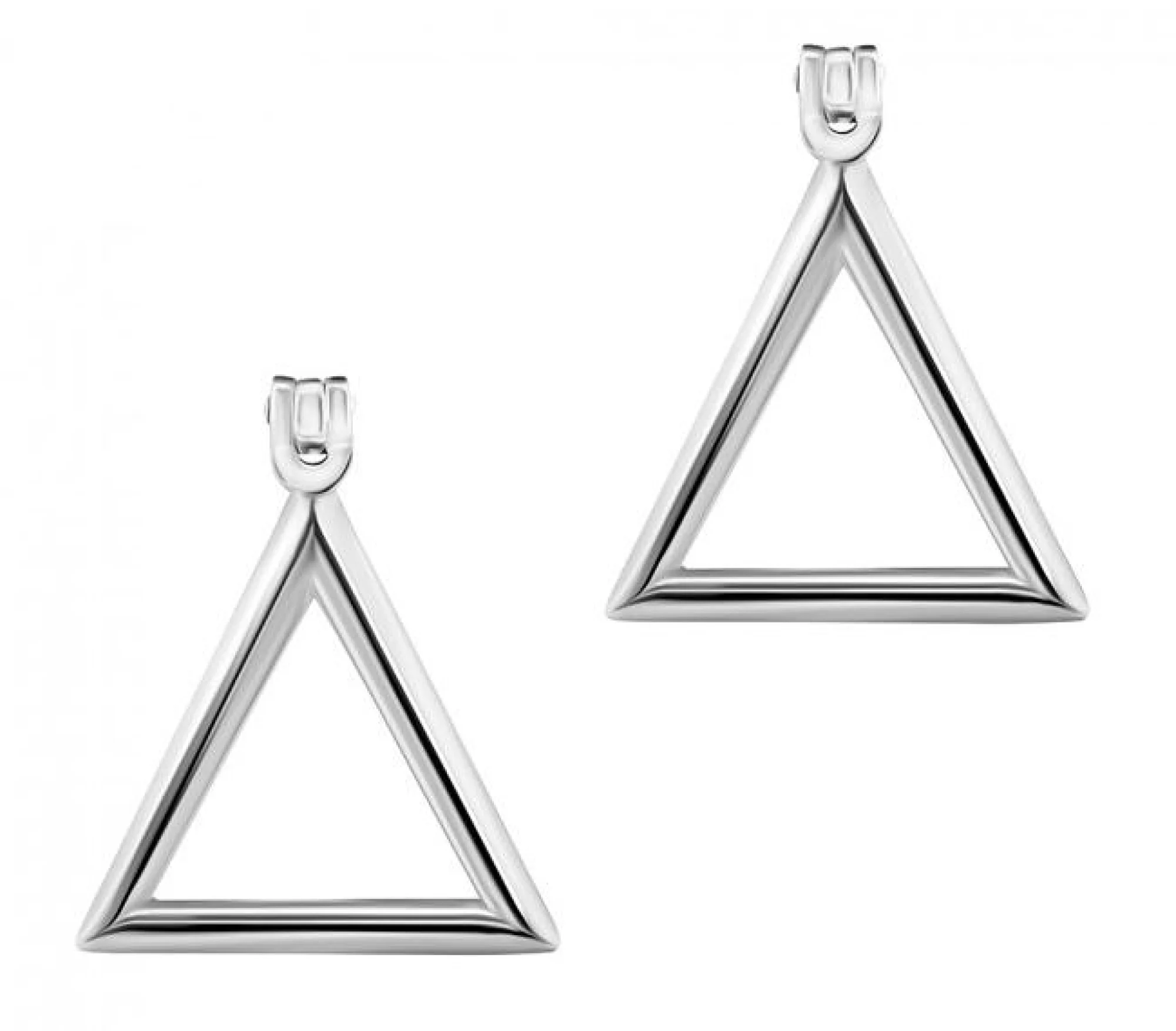 Сережки из серебра "Треугольник" - 776264 - 1