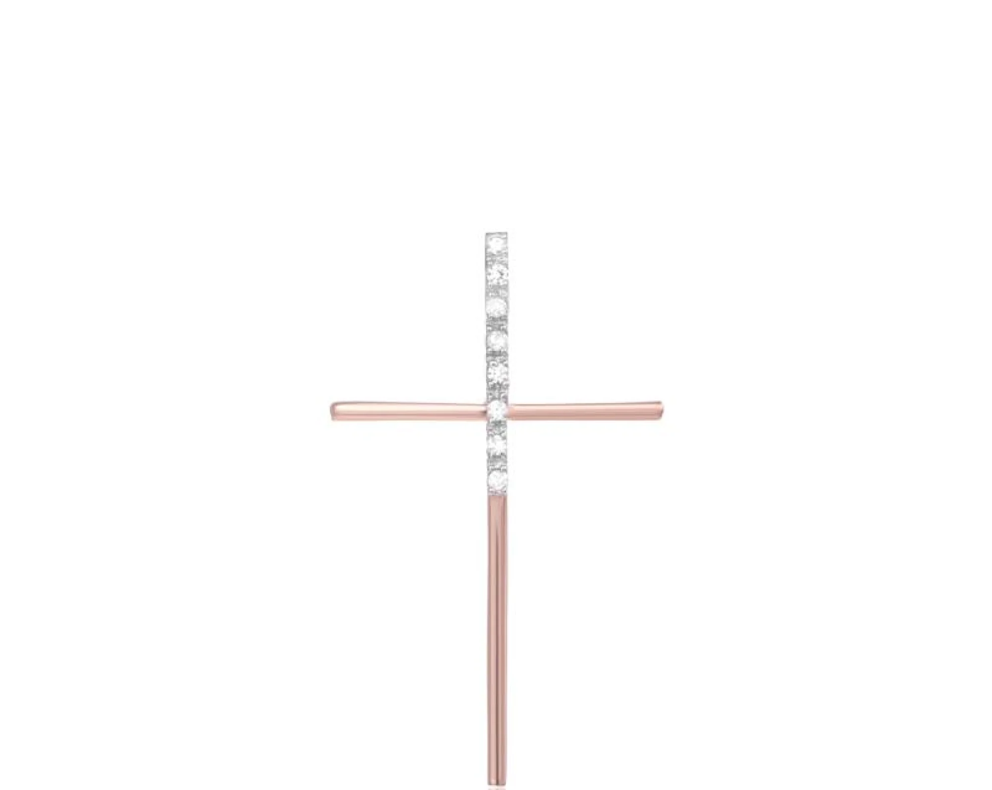 Серебряный крестик с цирконием - 421644 - 1