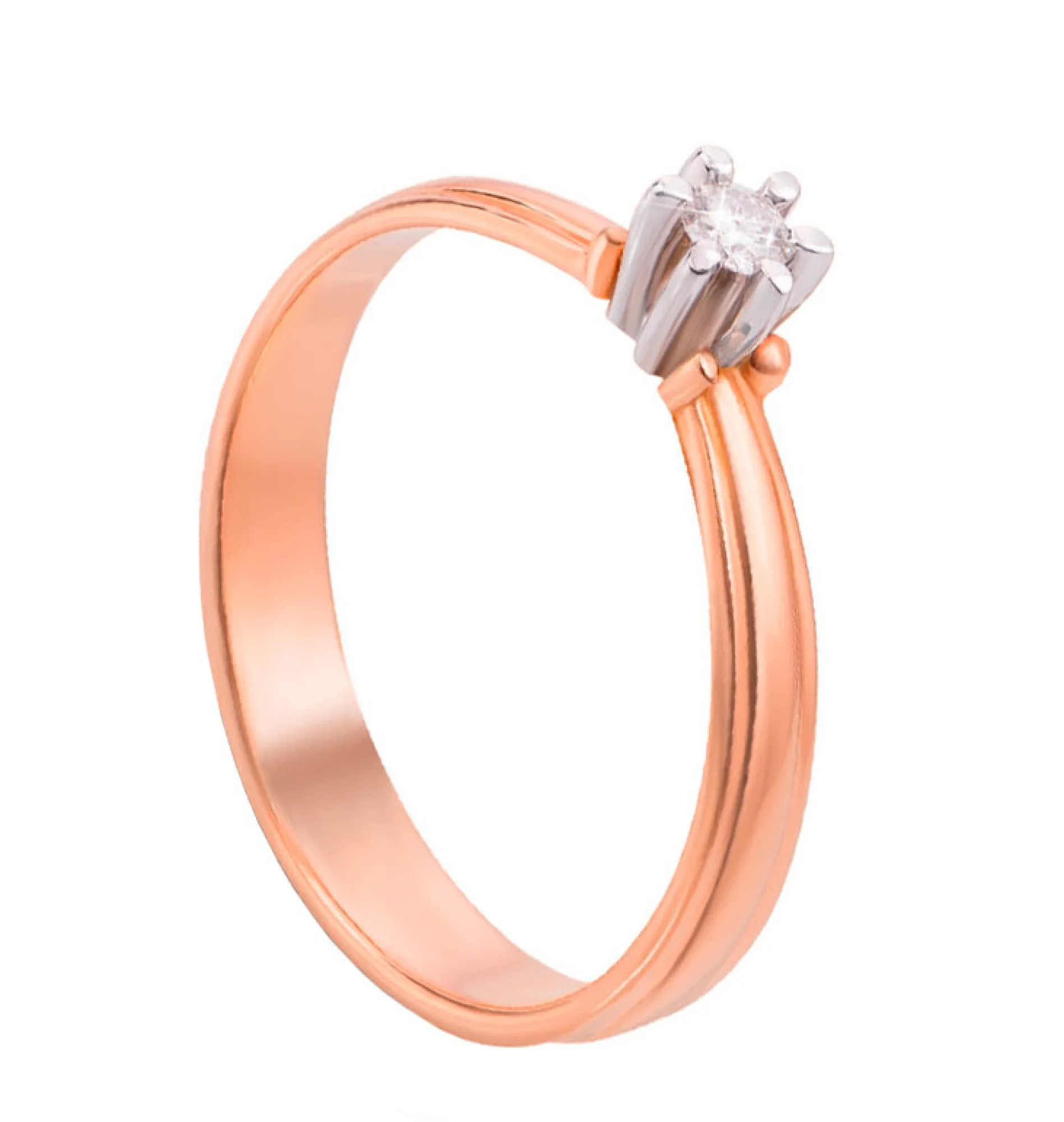 Золотое кольцо с бриллиантом - 474310 – изображение 1