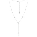Серебряное колье с фианитами плетение якорь - 431357