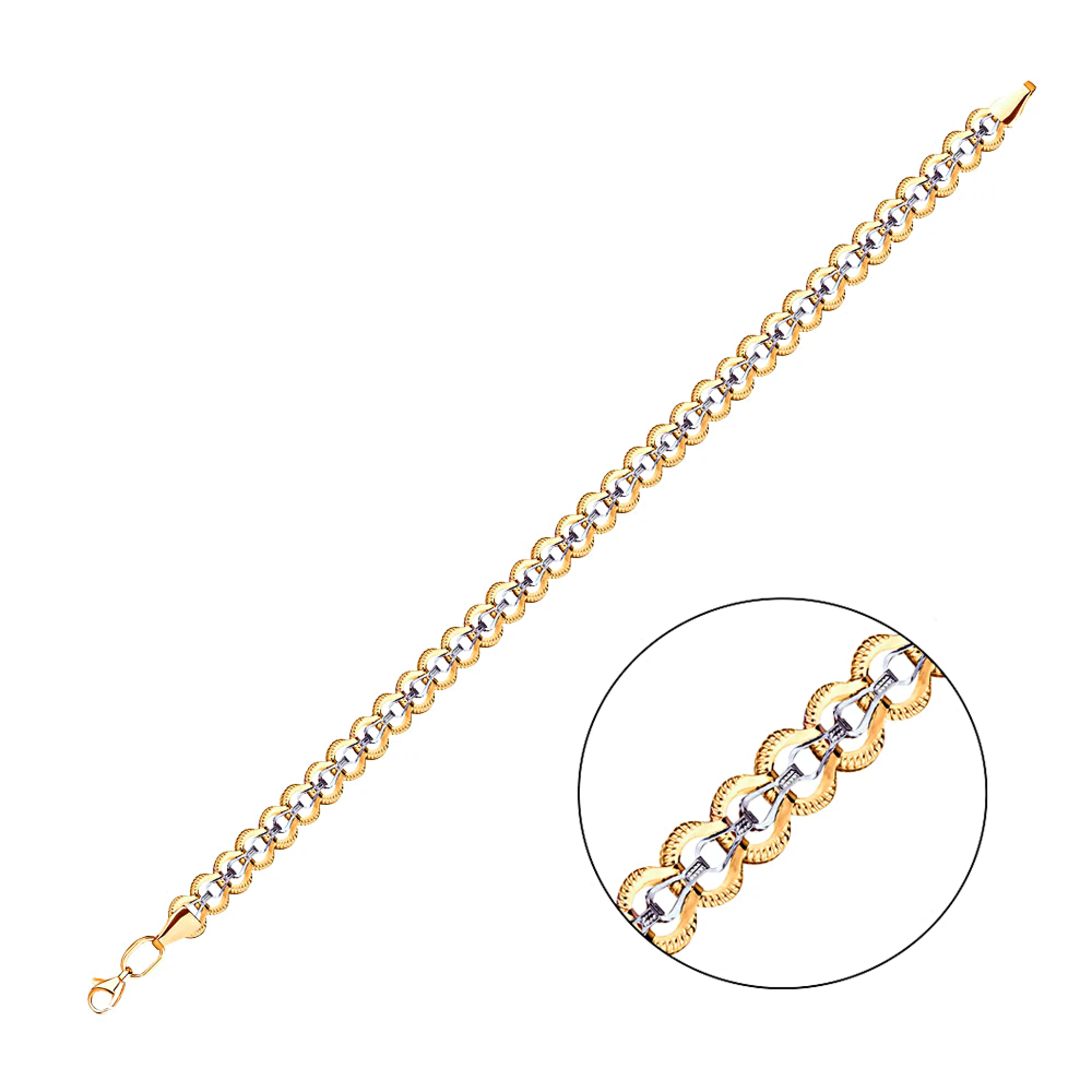 Браслет із комбінованого золота плетіння ролекс - 1526557 – зображення 1