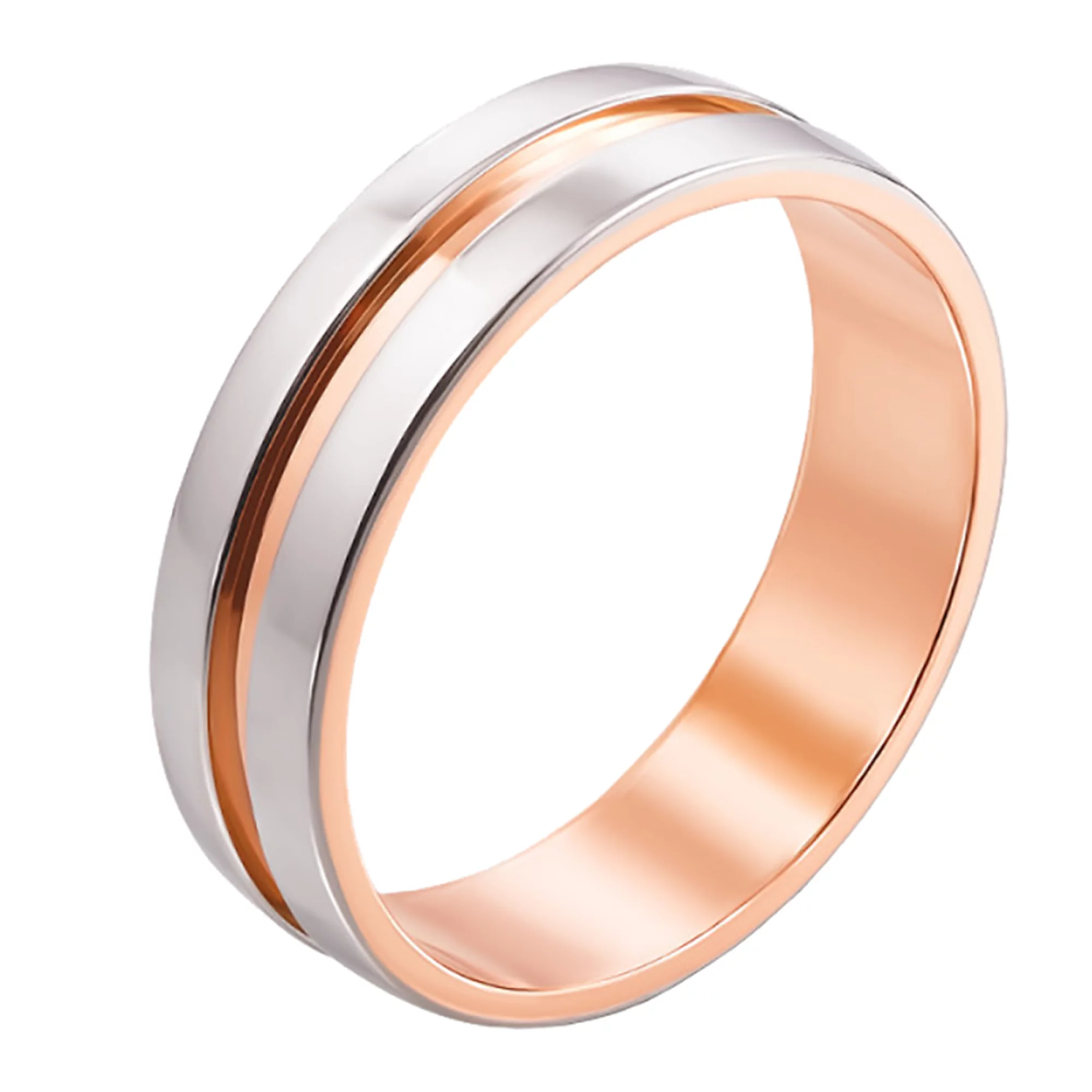 Обручальное кольцо-американка комбинированное - 547356 – изображение 1