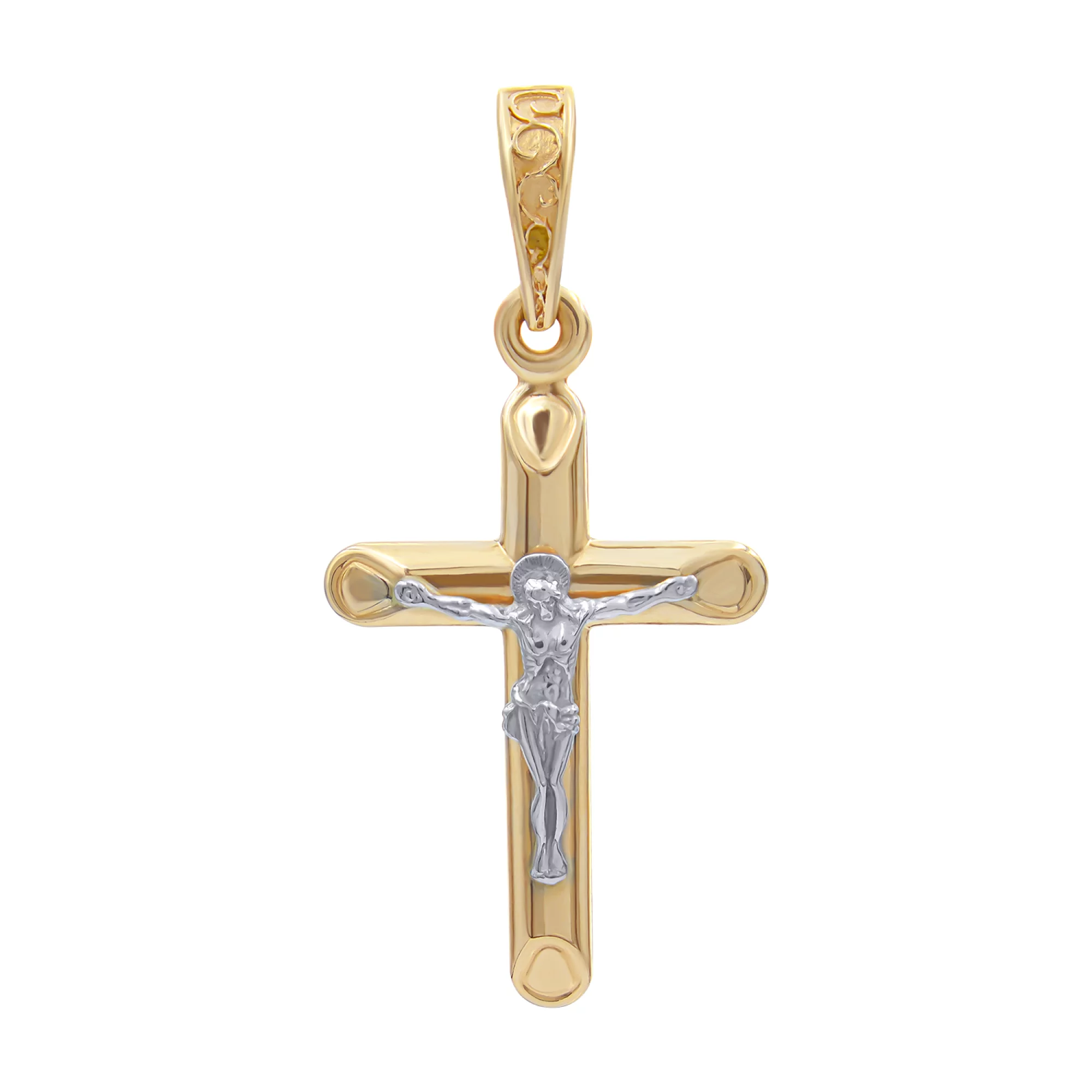 Крестик из красного золота с распятием - 773332 – изображение 1