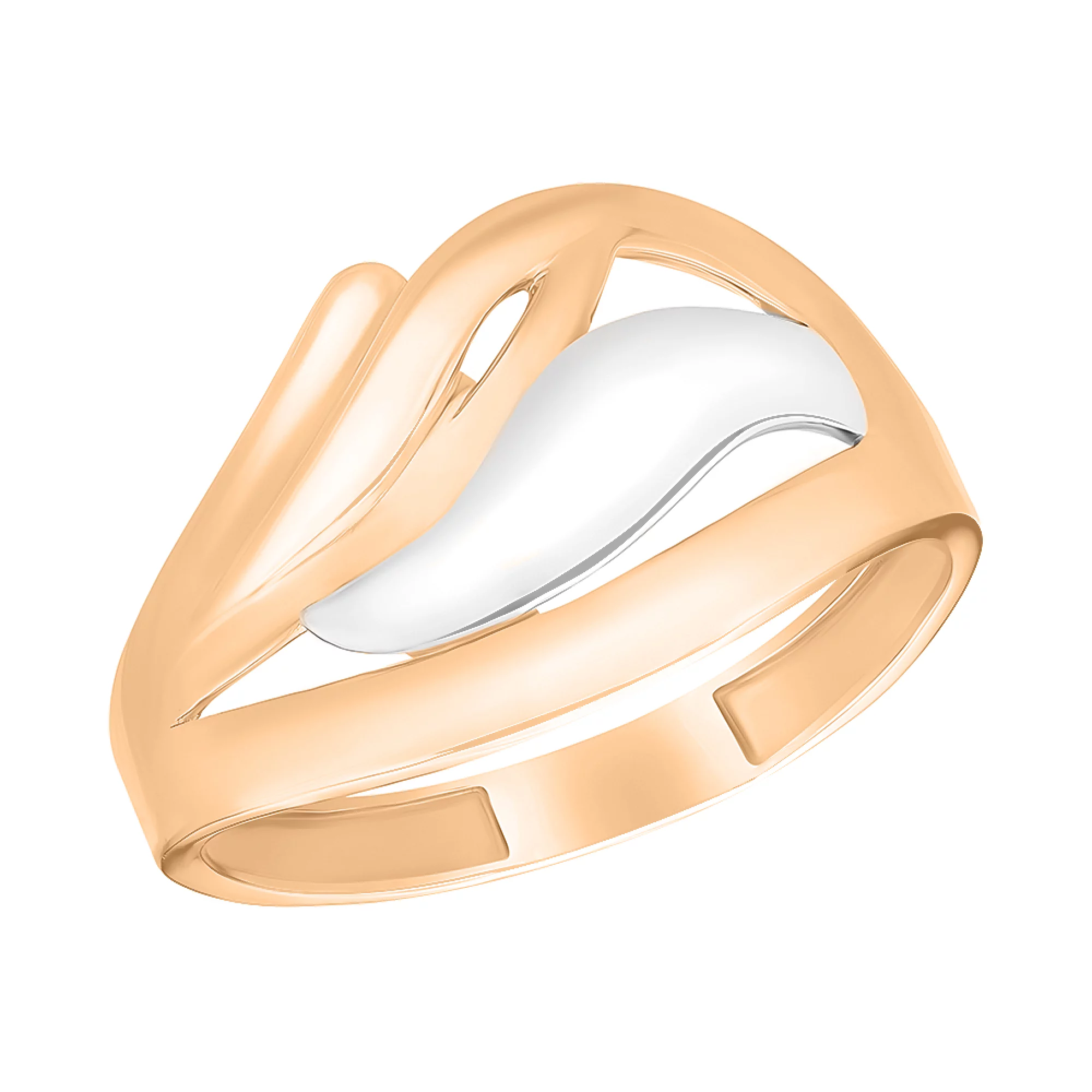 Массивное кольцо из красного и белого золота - 1531539 – изображение 1