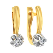 Сережки з жовтого золота з фіанітом - 1505083