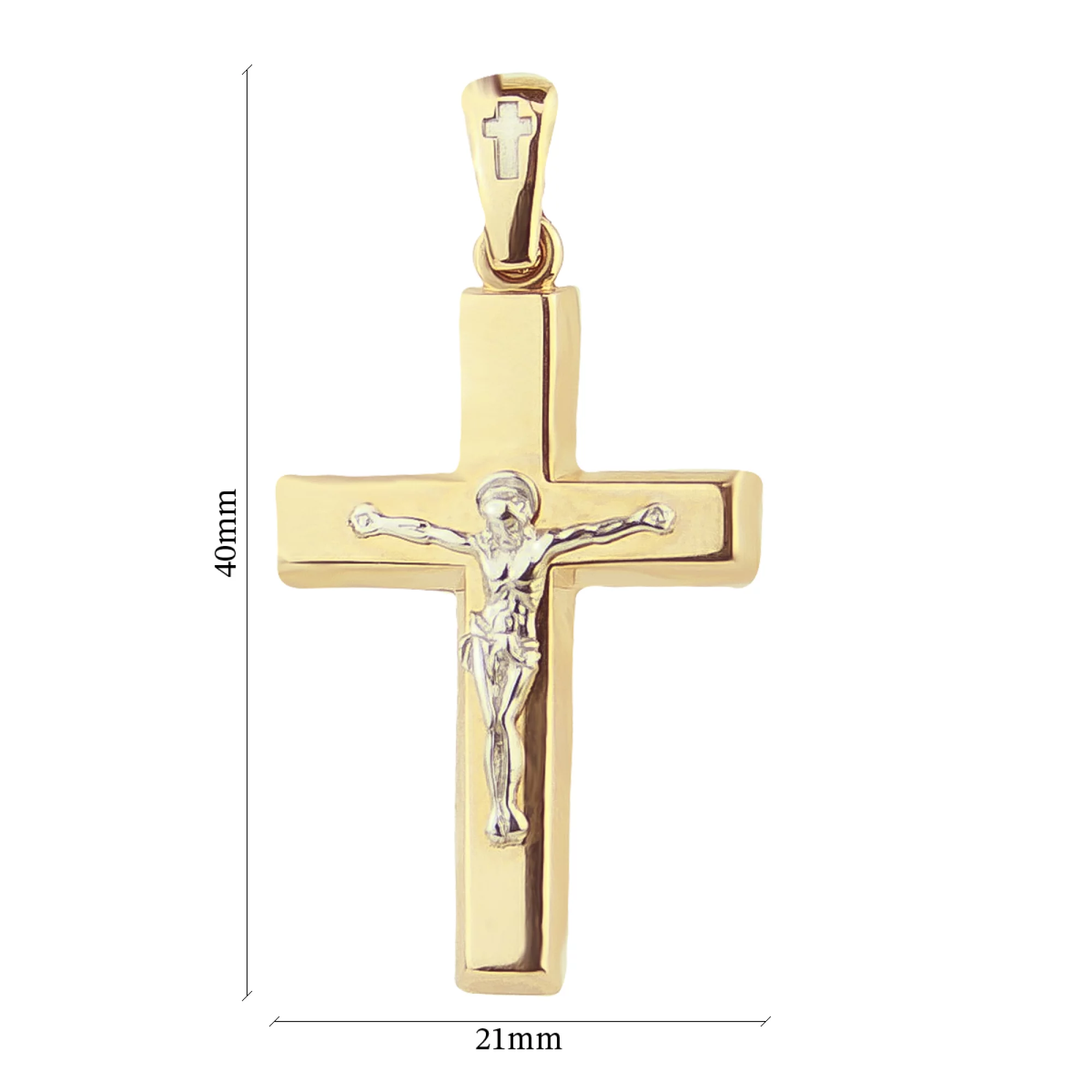 Крестик из комбинированного золота - 474488 – изображение 2
