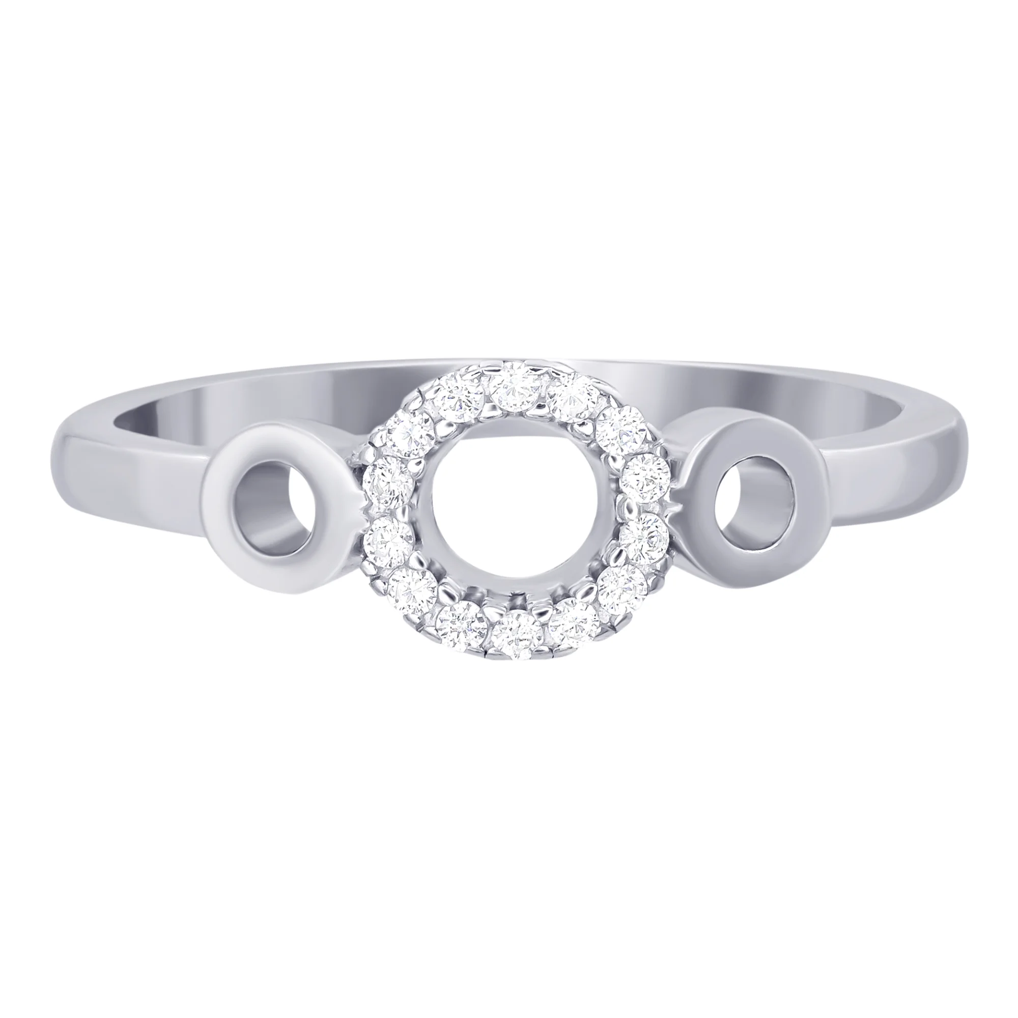Кольцо серебряное с фианитами - 896350 - 2
