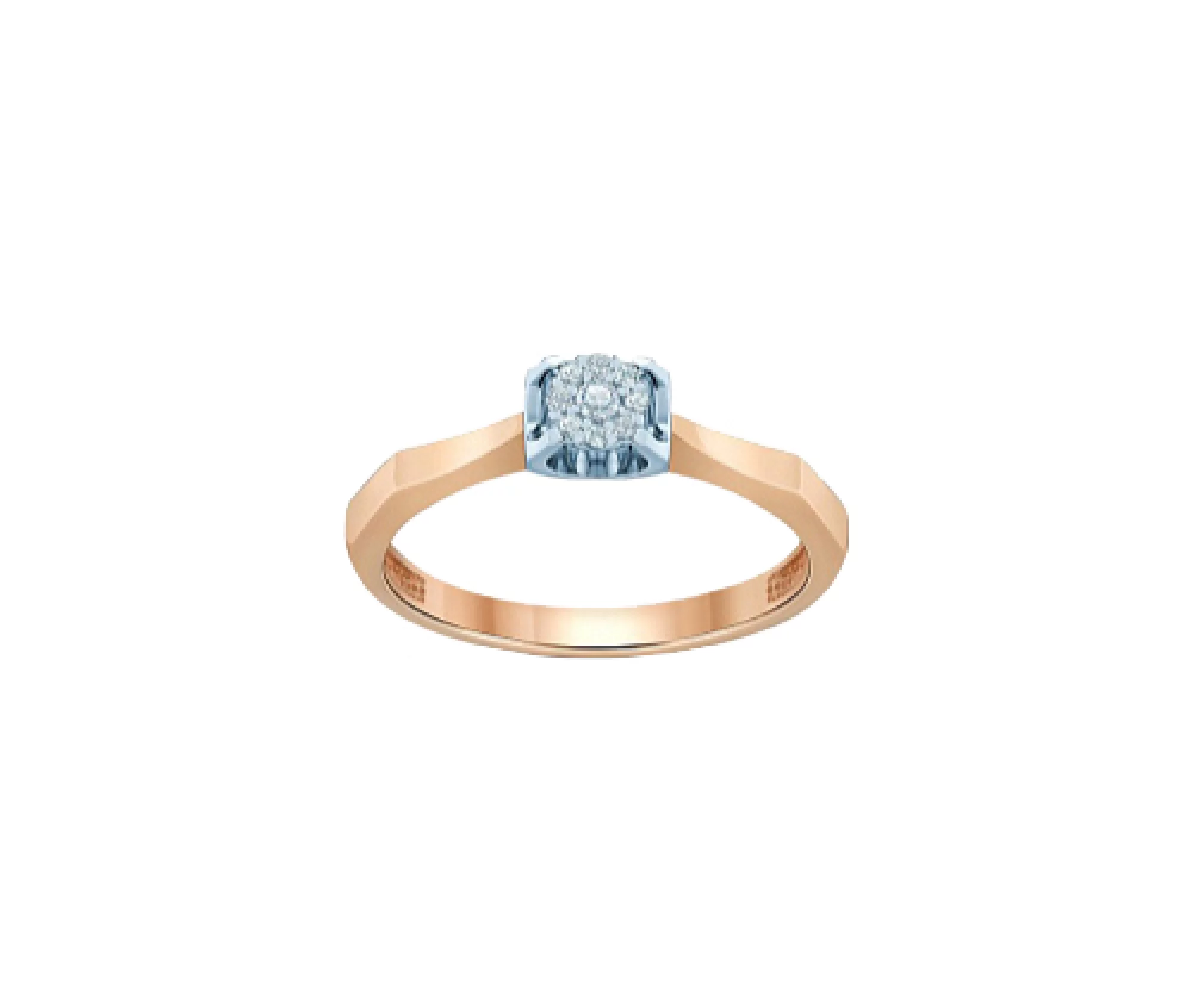 Кольцо из красного золота с бриллиантами - 511572 – изображение 1
