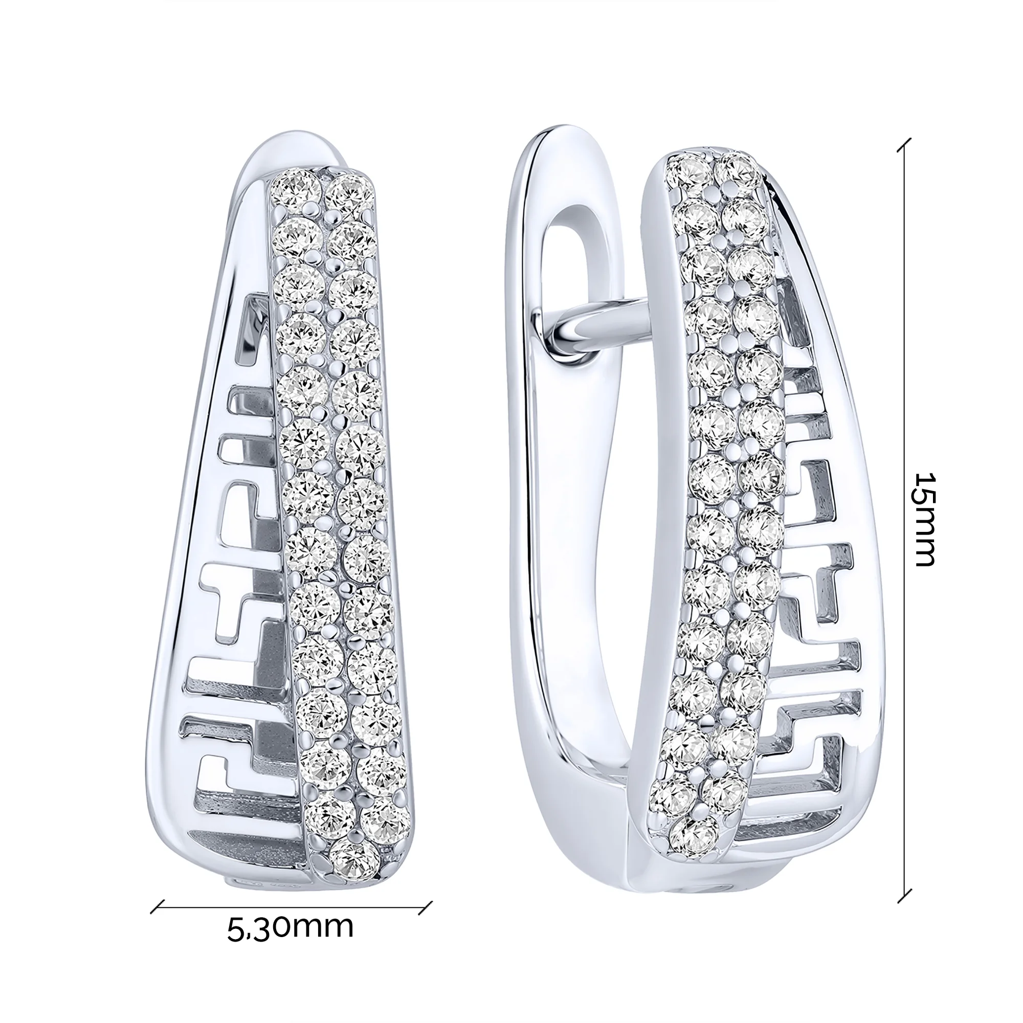 Серьги из серебра с фианитами  - 2291596 - 2