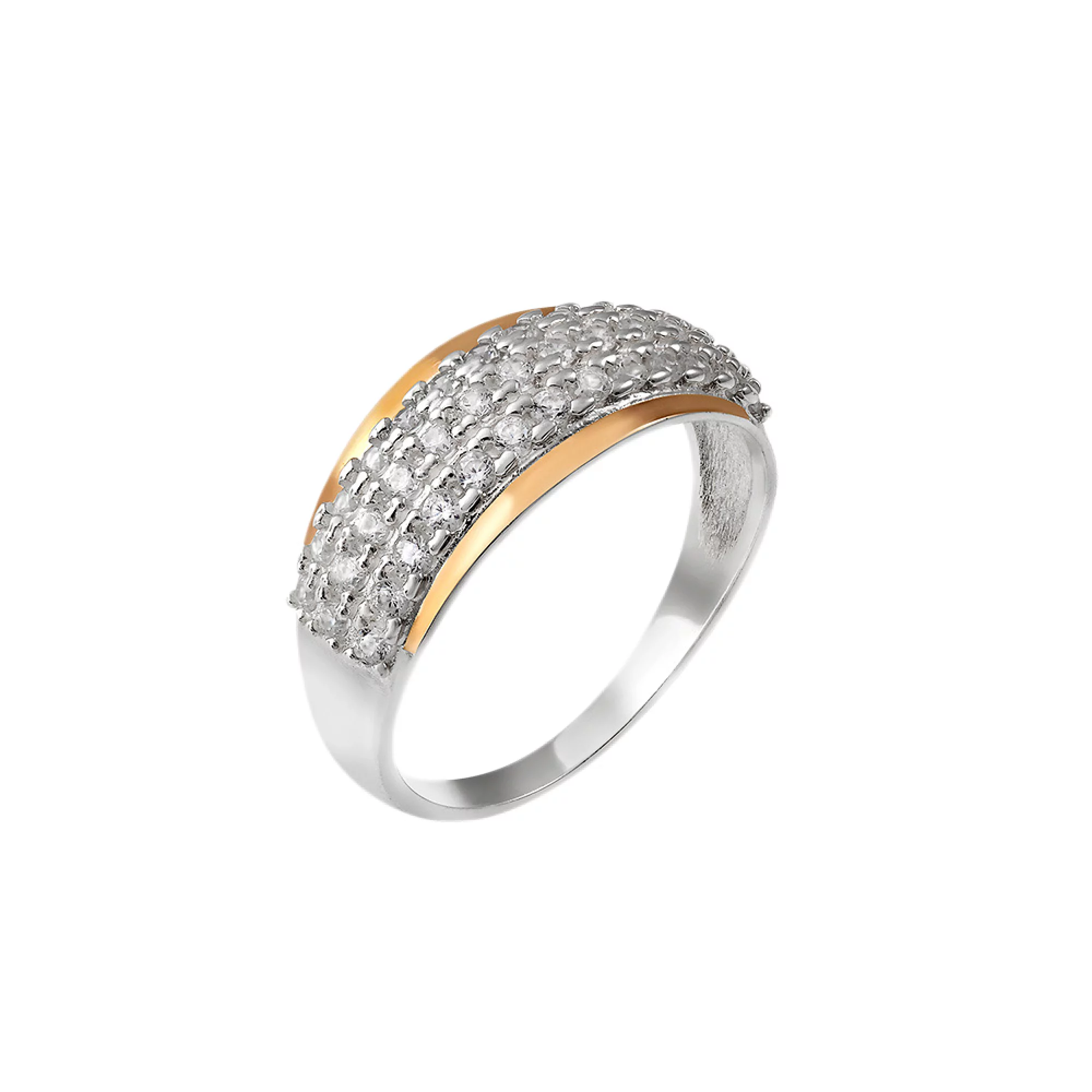 Серебряное кольцо с фианитом - 825890 – изображение 1