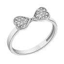 Серебряное кольцо "Бантик" с фианитами - 1562888