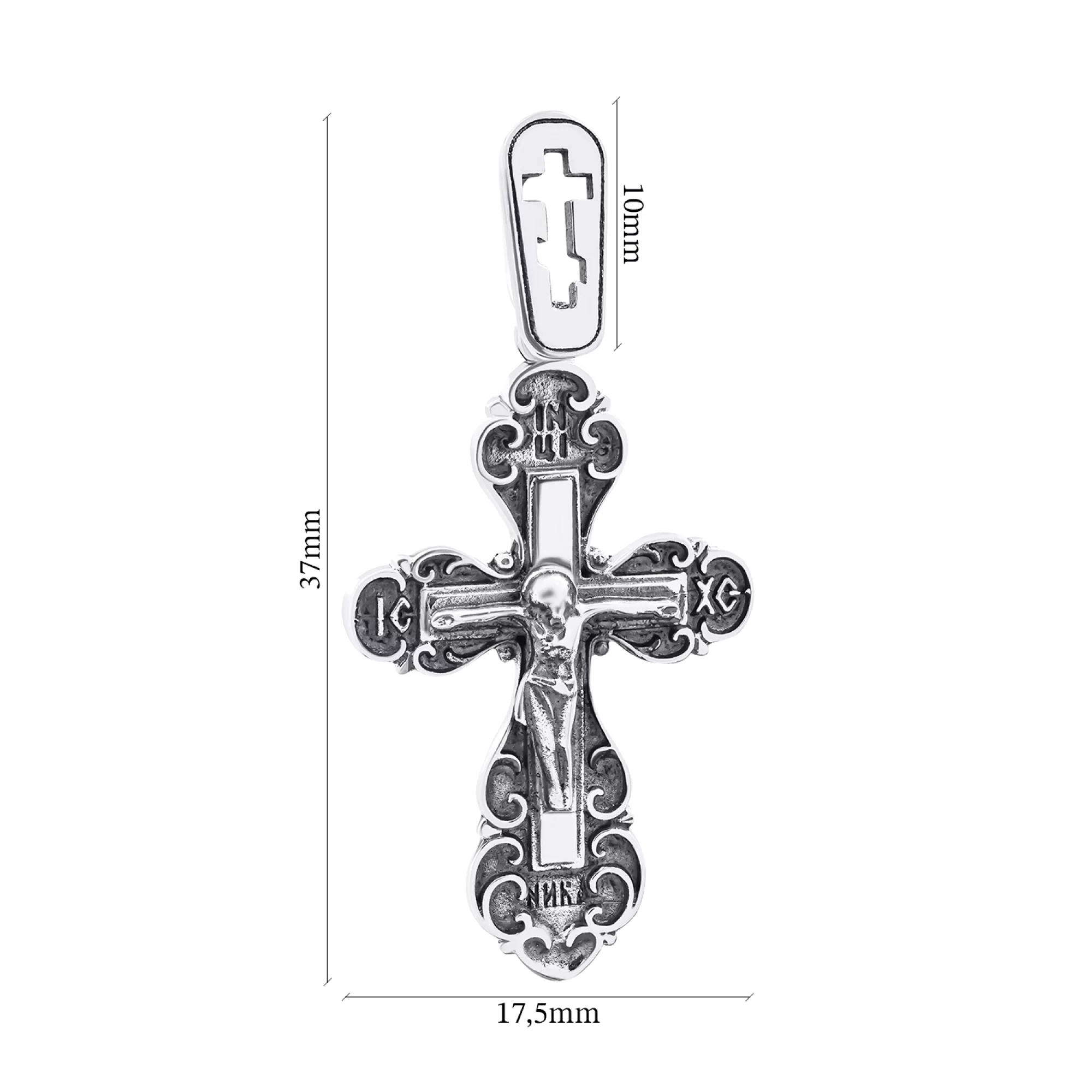 Серебряный крестик с чернением - 1521093 – изображение 3
