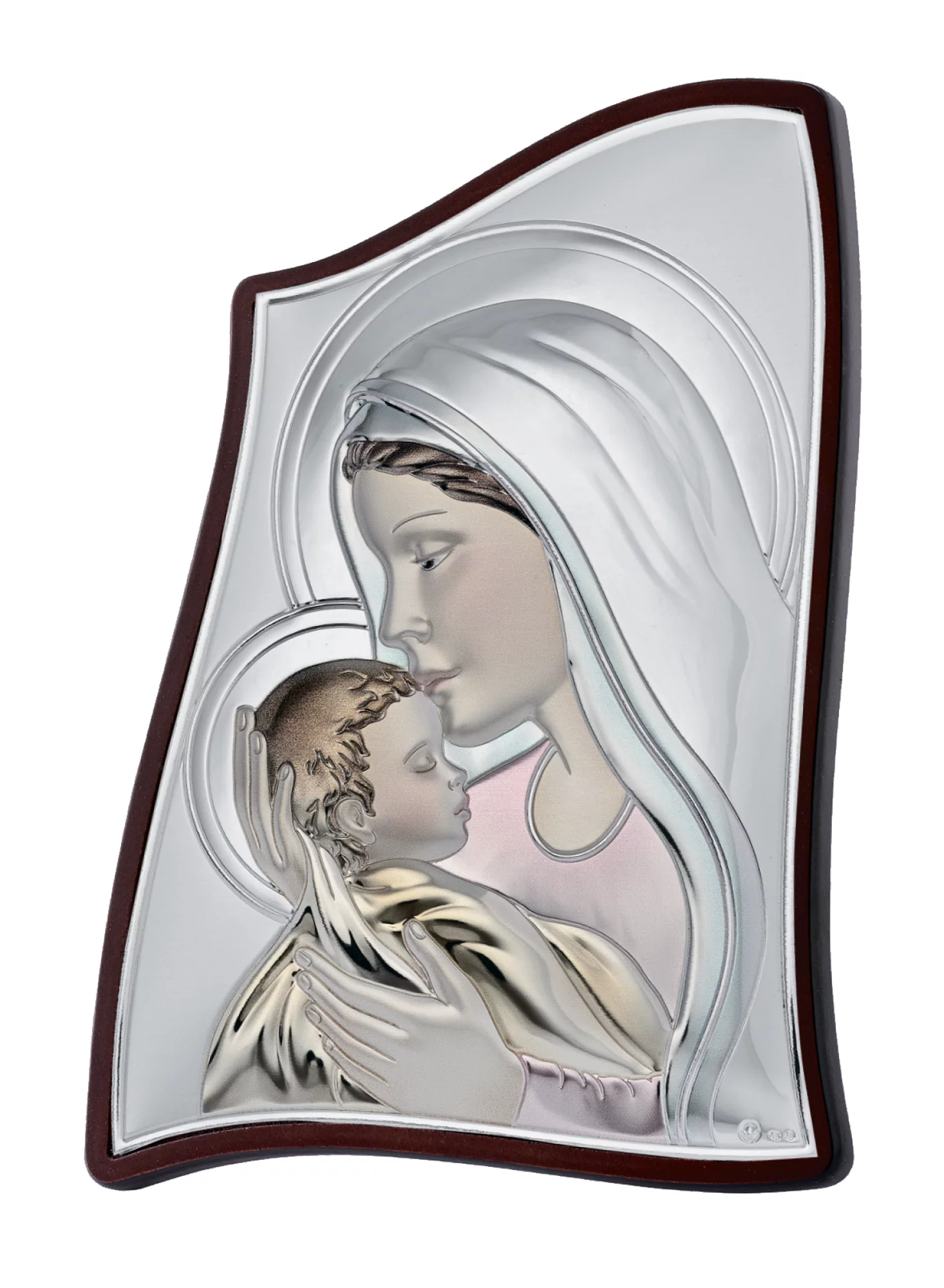 Ікона "Марія з немовлям" із сріблом 20x28 - 826149 – зображення 1