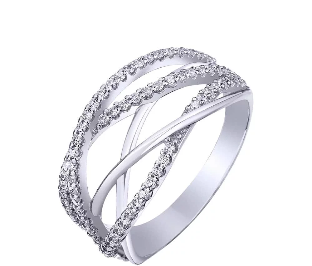 Серебряное кольцо с фианитом. Артикул 7501/81035б: цена, отзывы, фото – купить в интернет-магазине AURUM