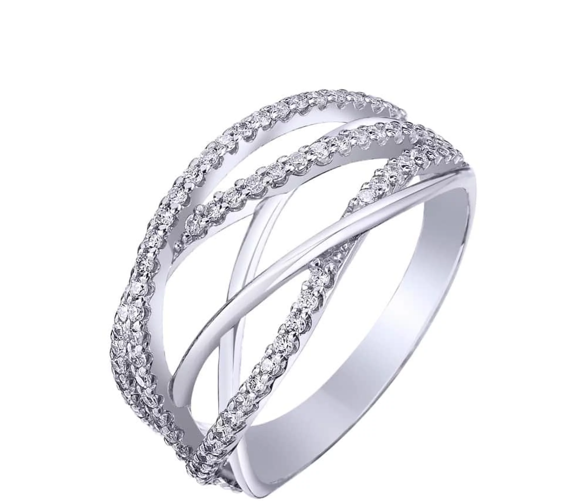 Серебряное кольцо с фианитом - 483172 – изображение 1