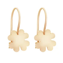 Сережки-петлі в червоному золоті "Конюшина" - 1581349