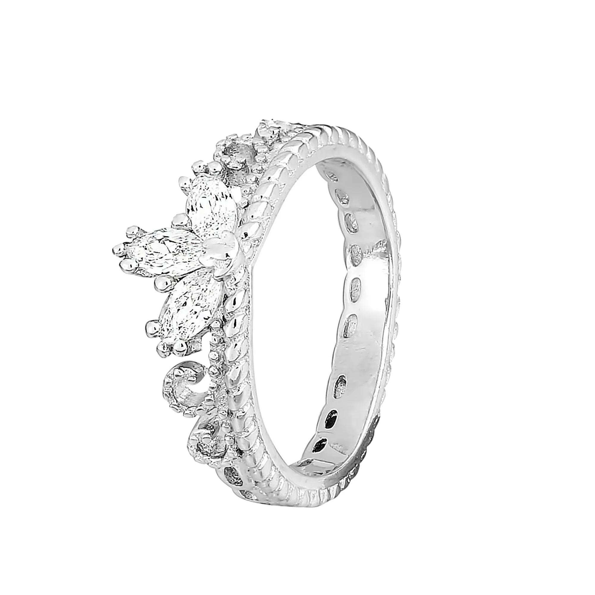 Серебряное кольцо с фианитами - 1071138 - 1