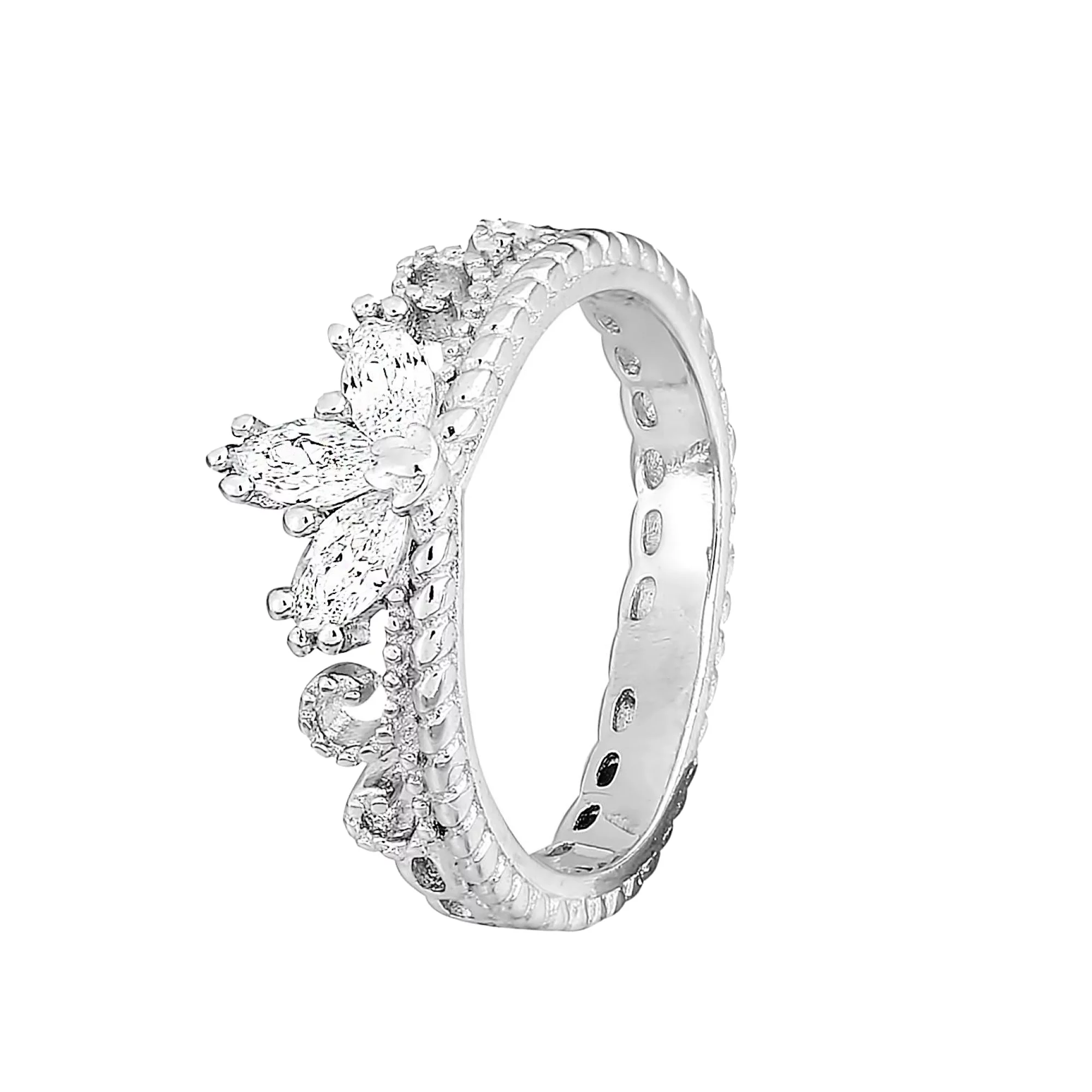 Серебряное кольцо с фианитами - 1071138 – изображение 1